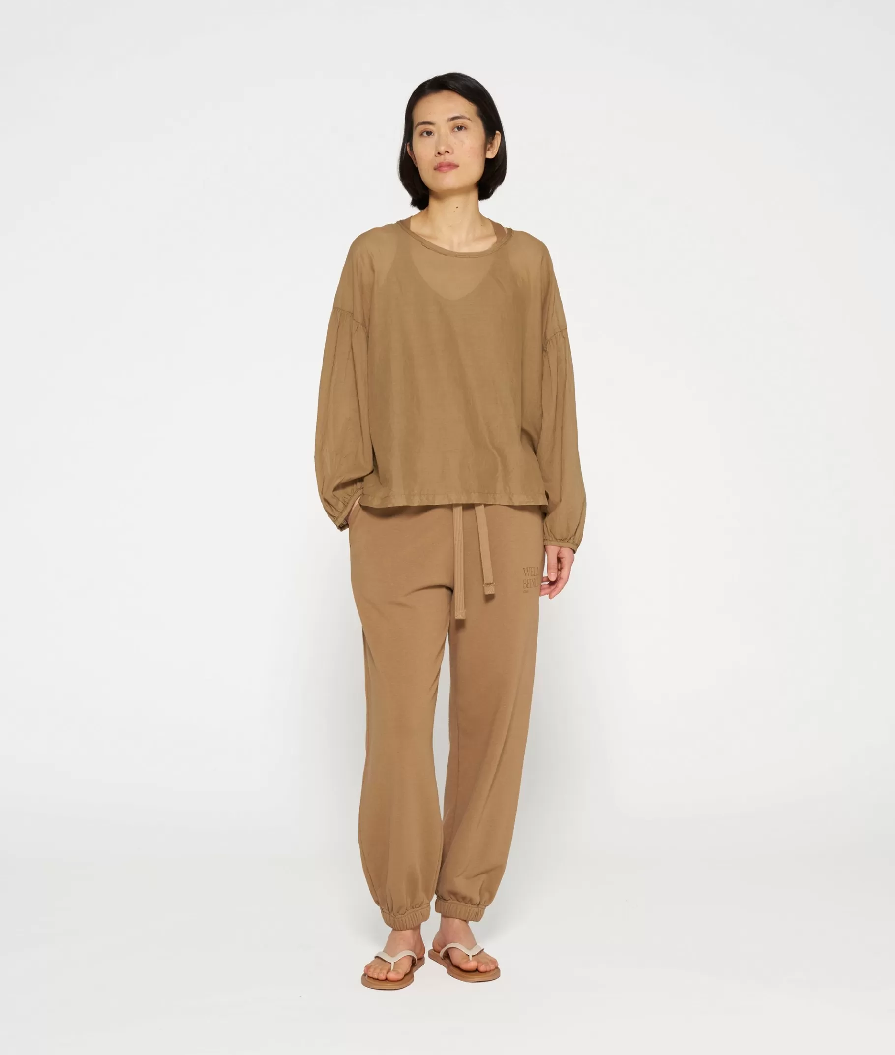 Shop 10DAYS Balloon Sleeve Blouse cedar brown