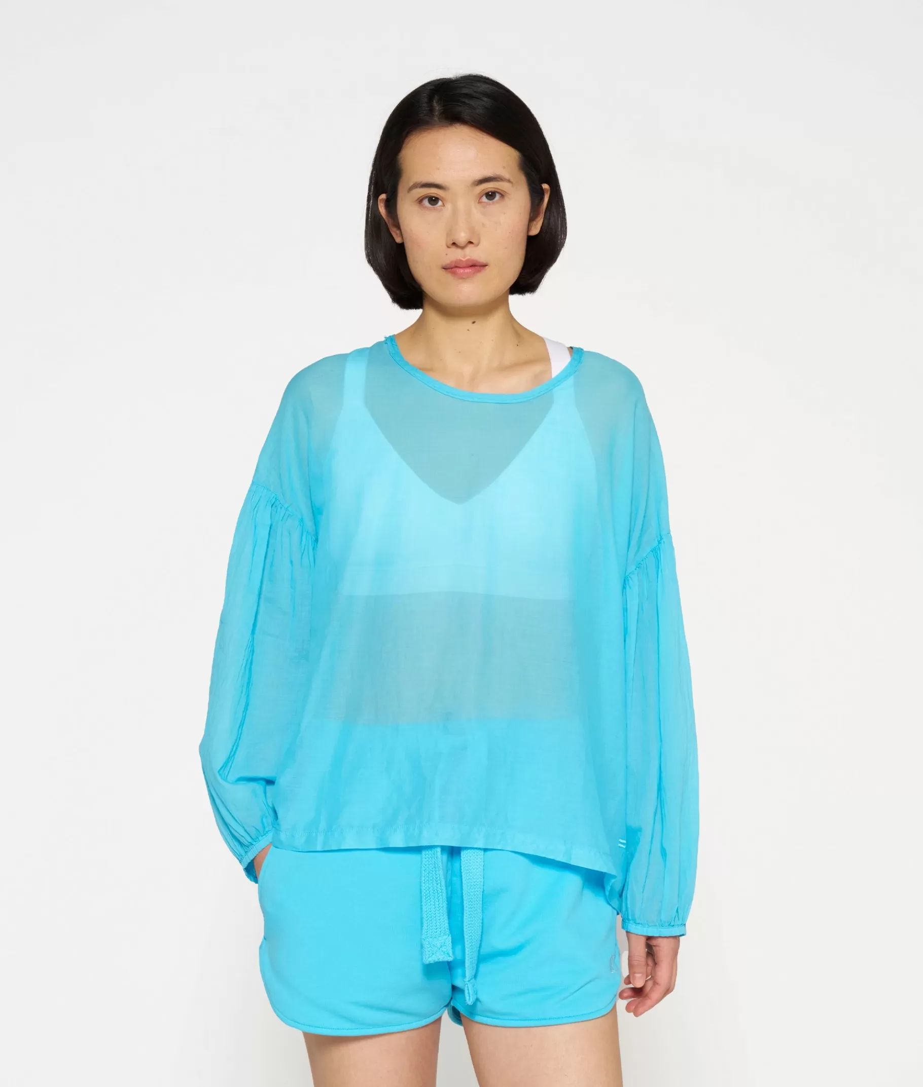 Cheap 10DAYS Balloon Sleeve Blouse laguna blue