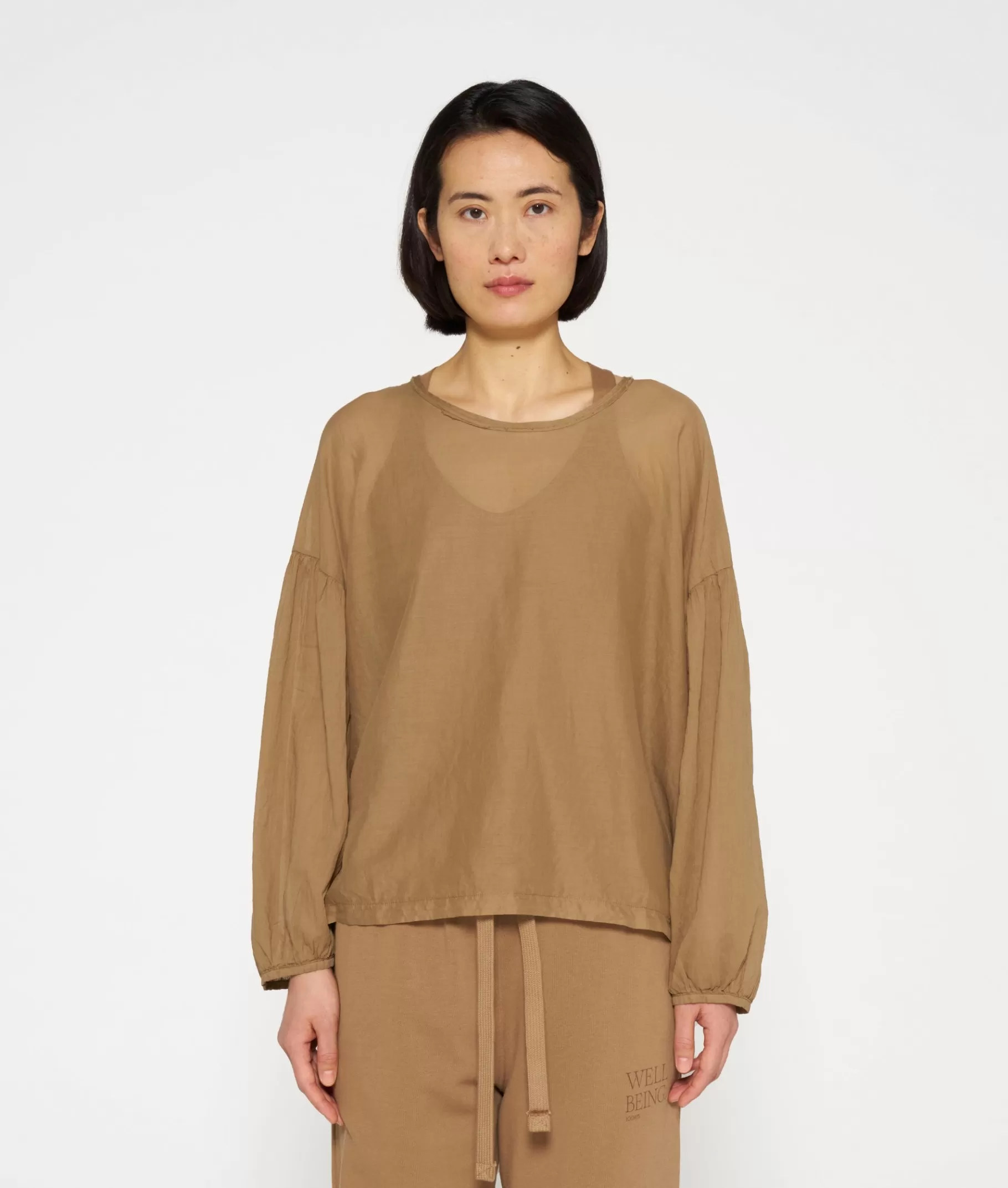 Shop 10DAYS Balloon Sleeve Blouse cedar brown