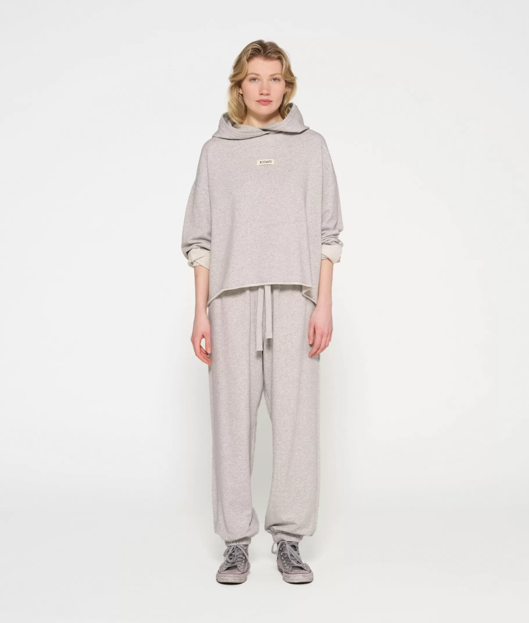 Flash Sale 10DAYS Bar Jogger Fleece light grey melee