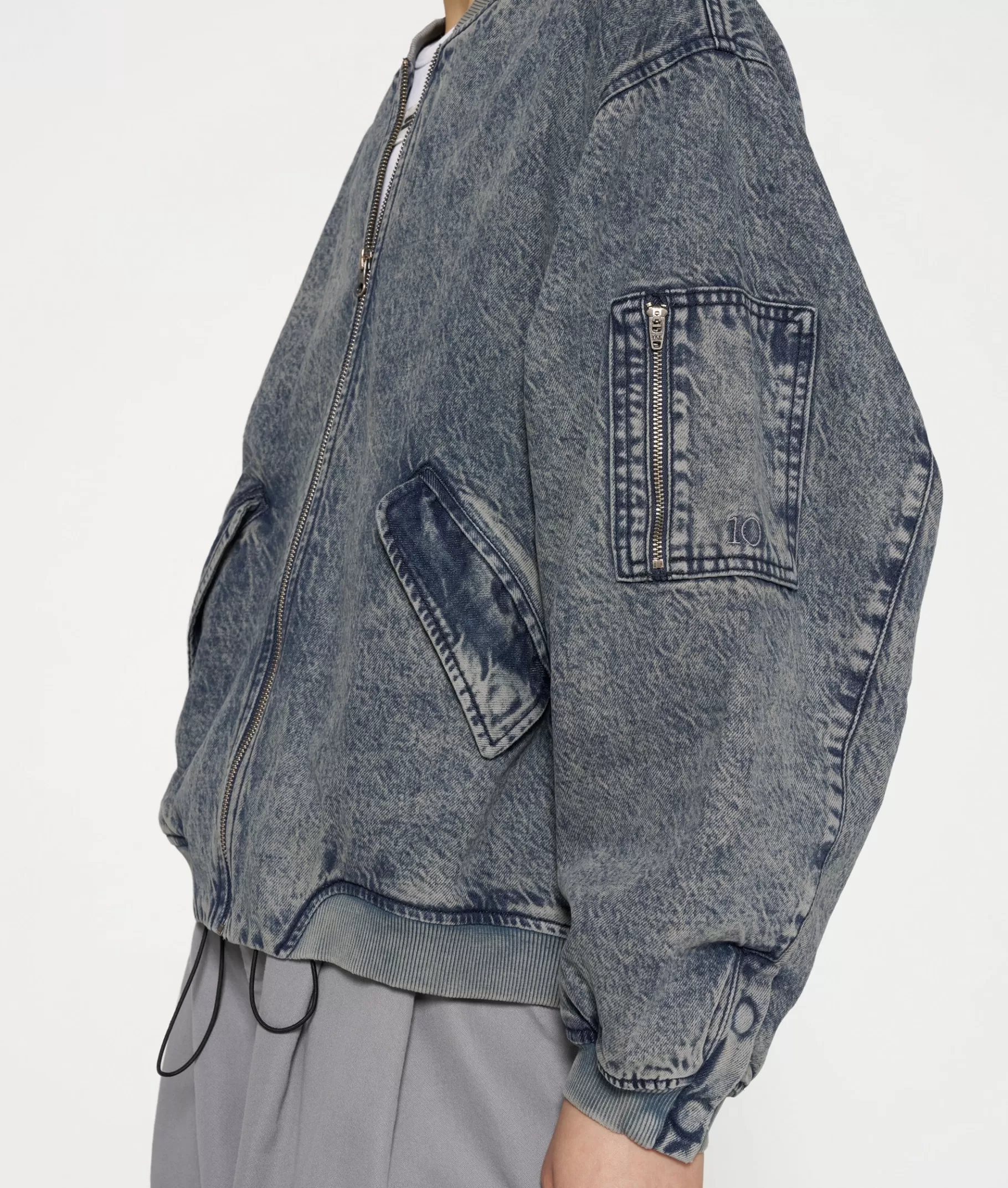 Hot 10DAYS Bomber Jacket Denim blue denim