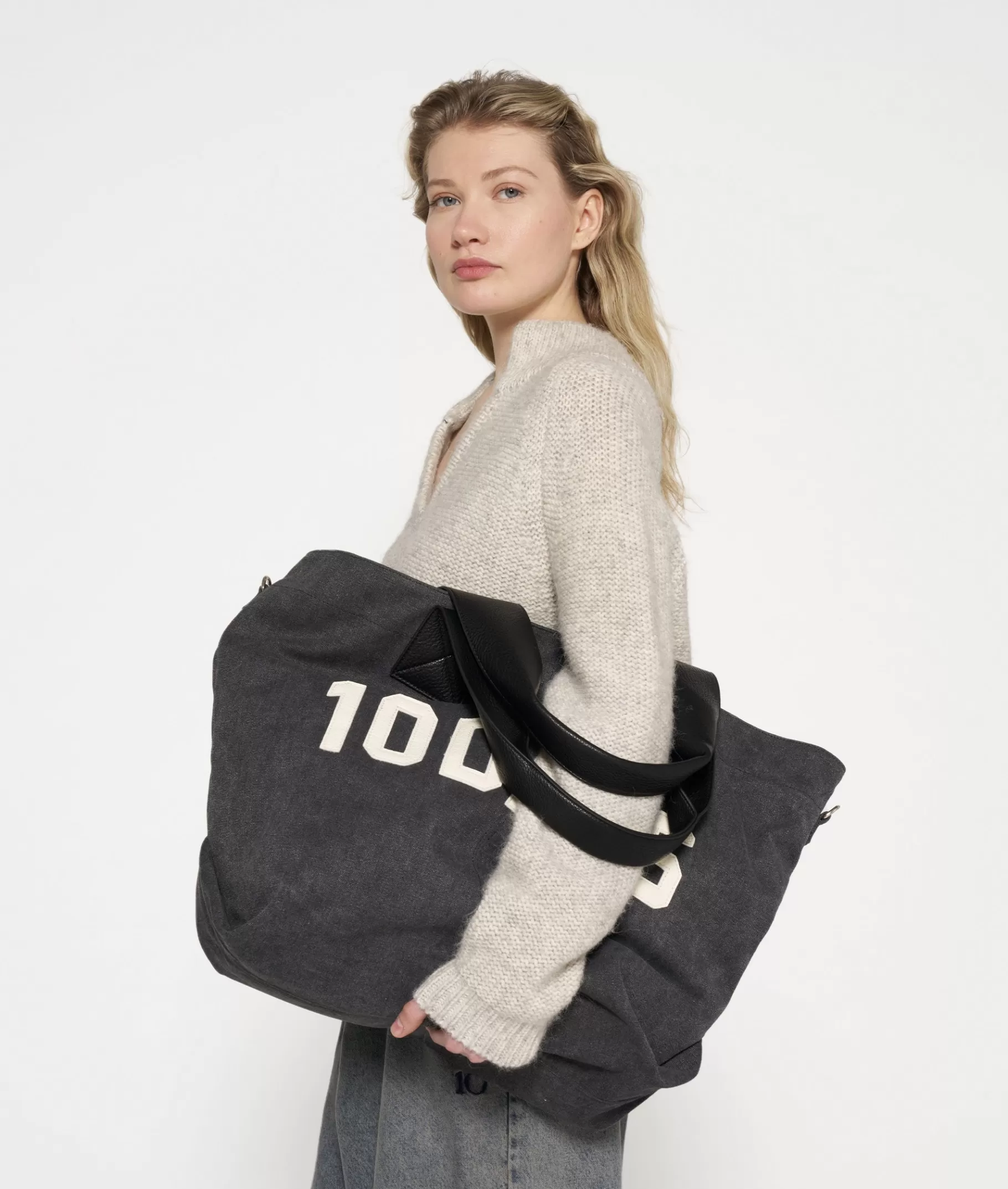 Clearance 10DAYS Canvas Shopper black