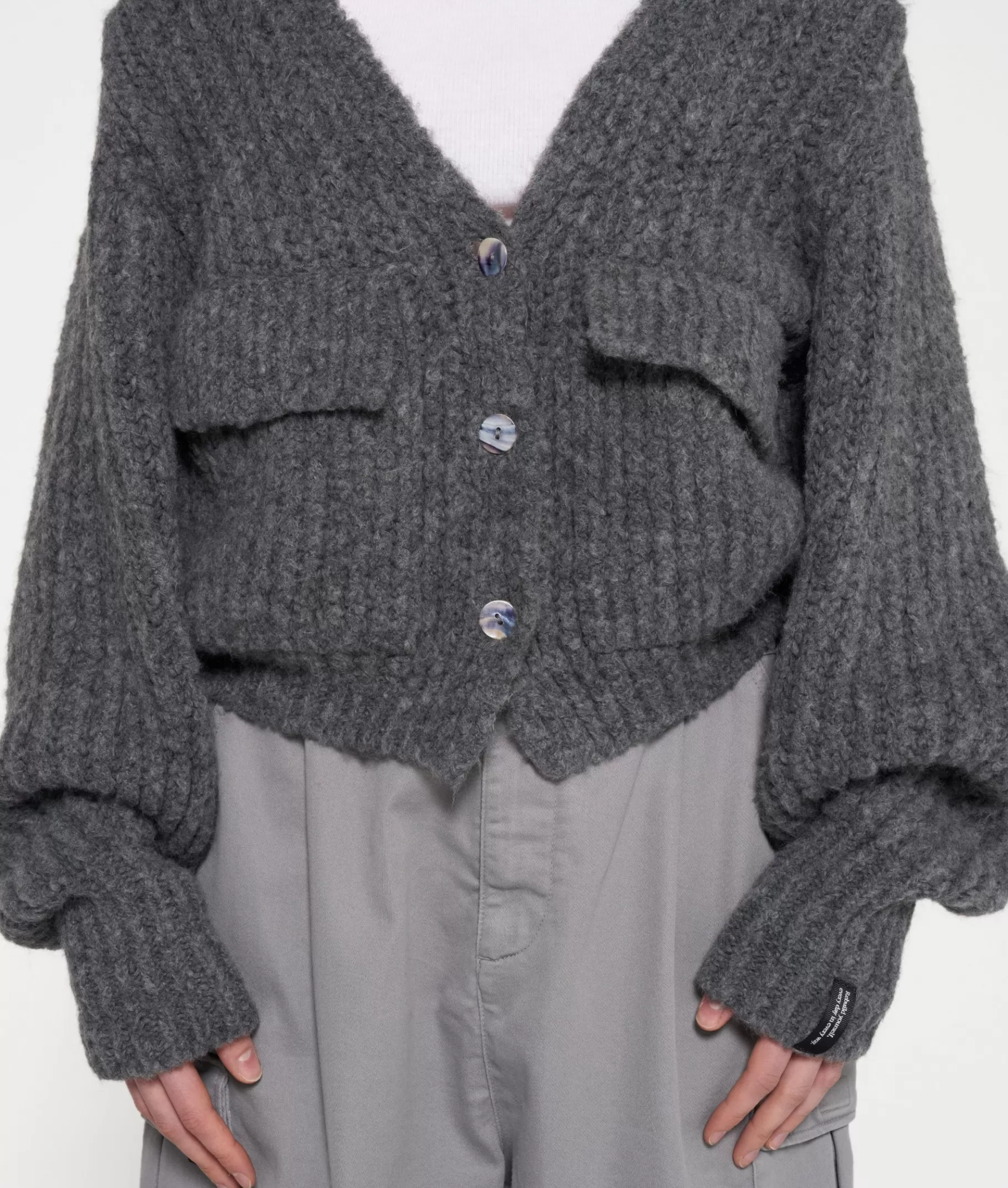 Outlet 10DAYS Chunky Knit Cardigan antra melee