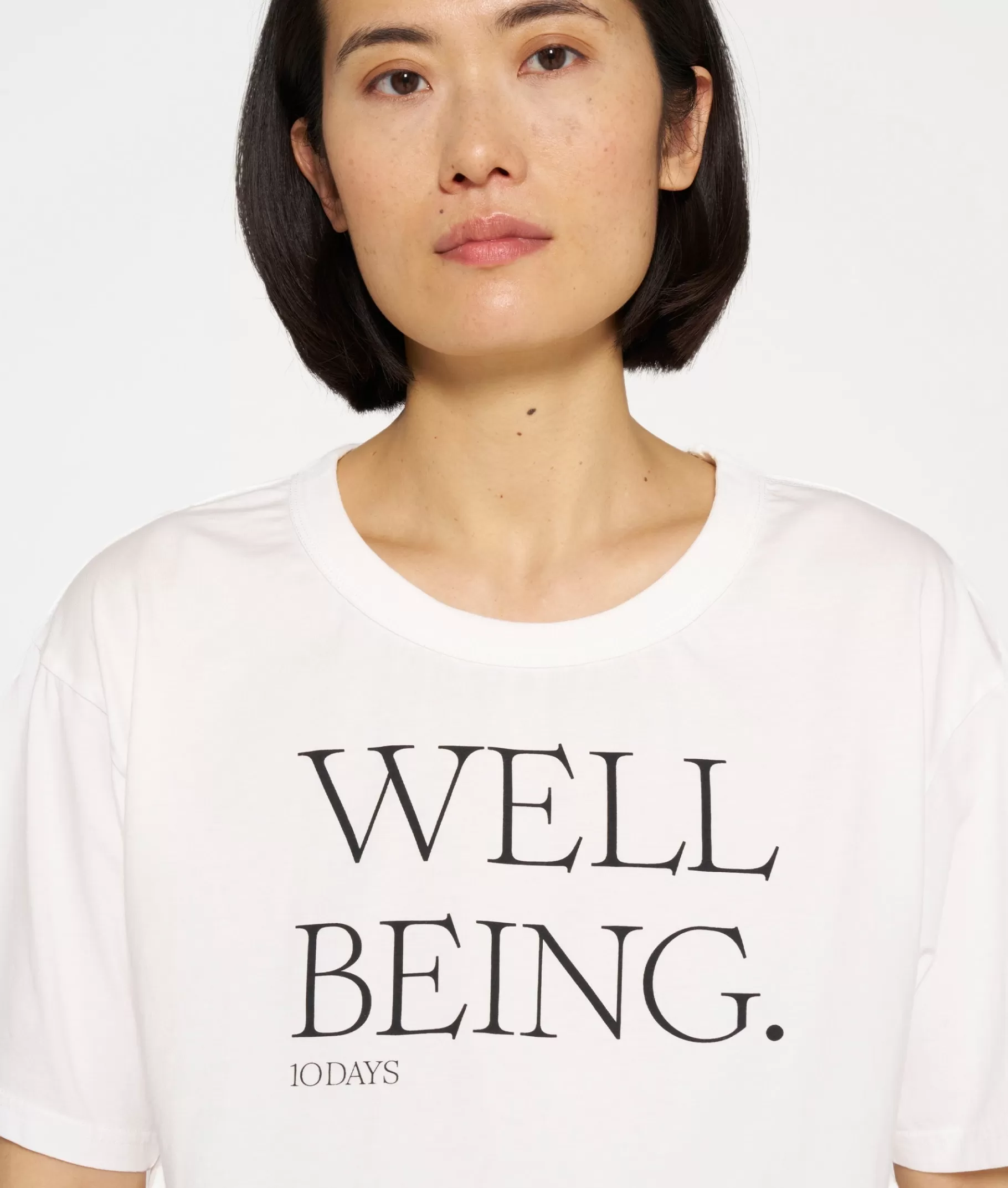 Online 10DAYS Cotton Tee Well Being ecru