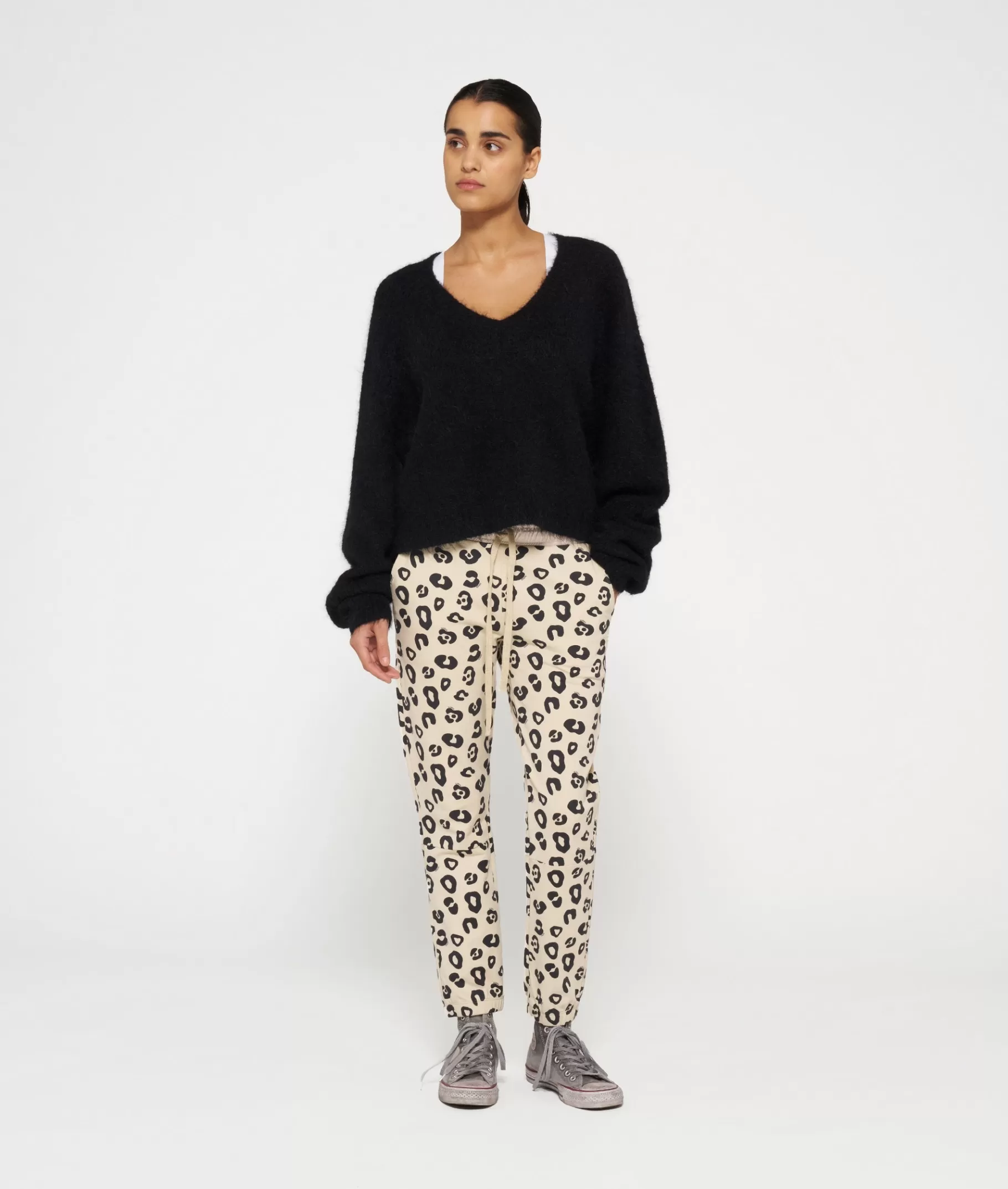 Sale 10DAYS Cropped Jogger Leopard oyster