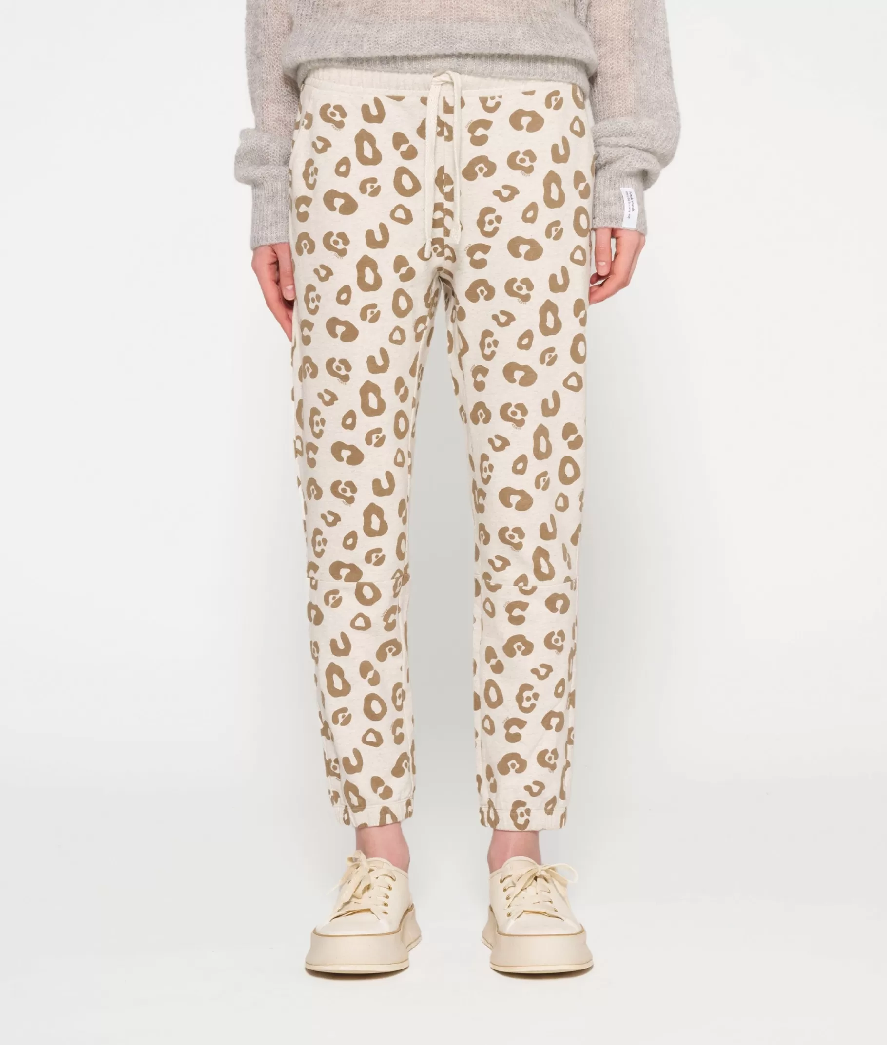 Online 10DAYS Cropped Jogger Leopard soft white melee