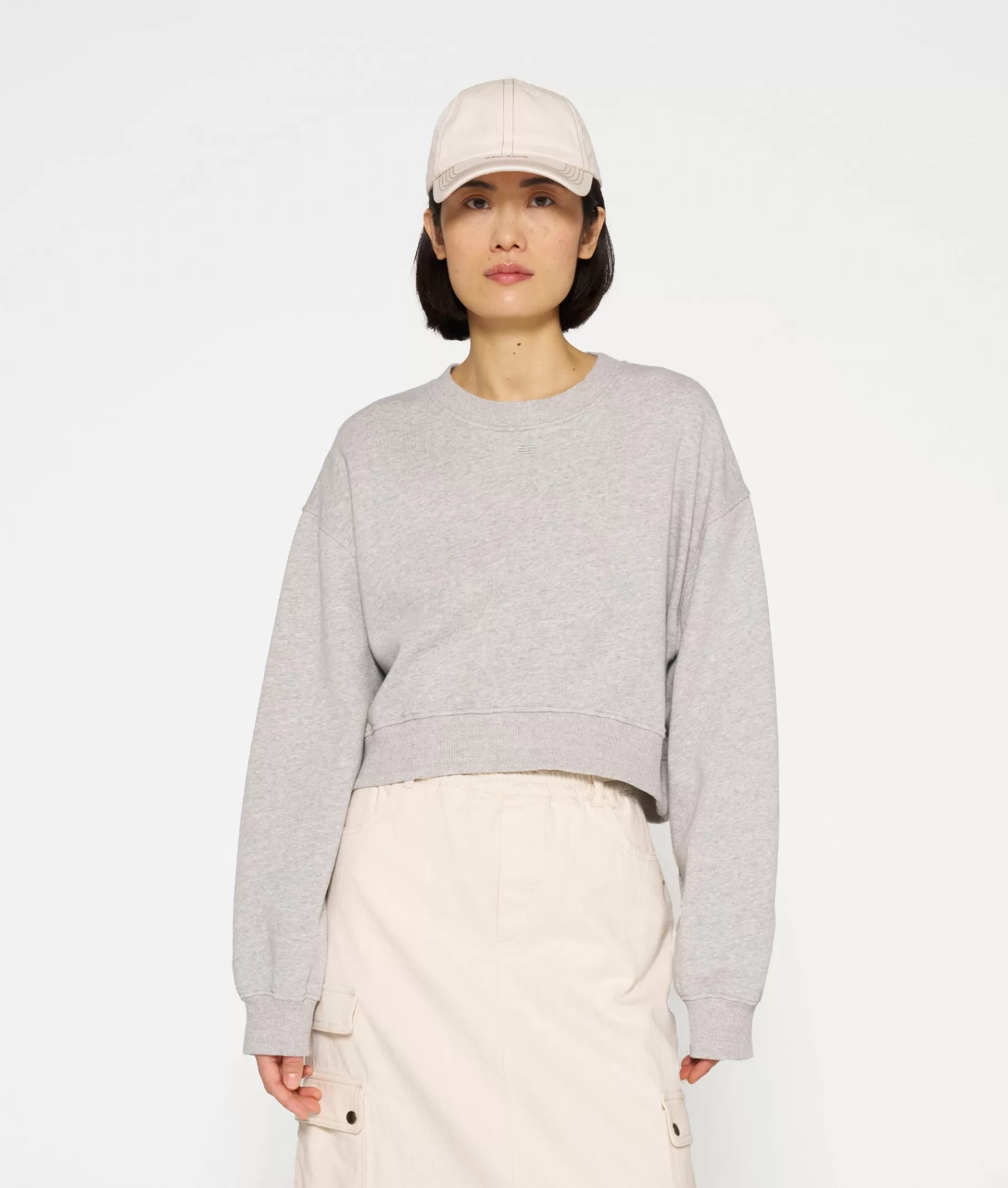 Discount 10DAYS Cropped Sweater light grey melee