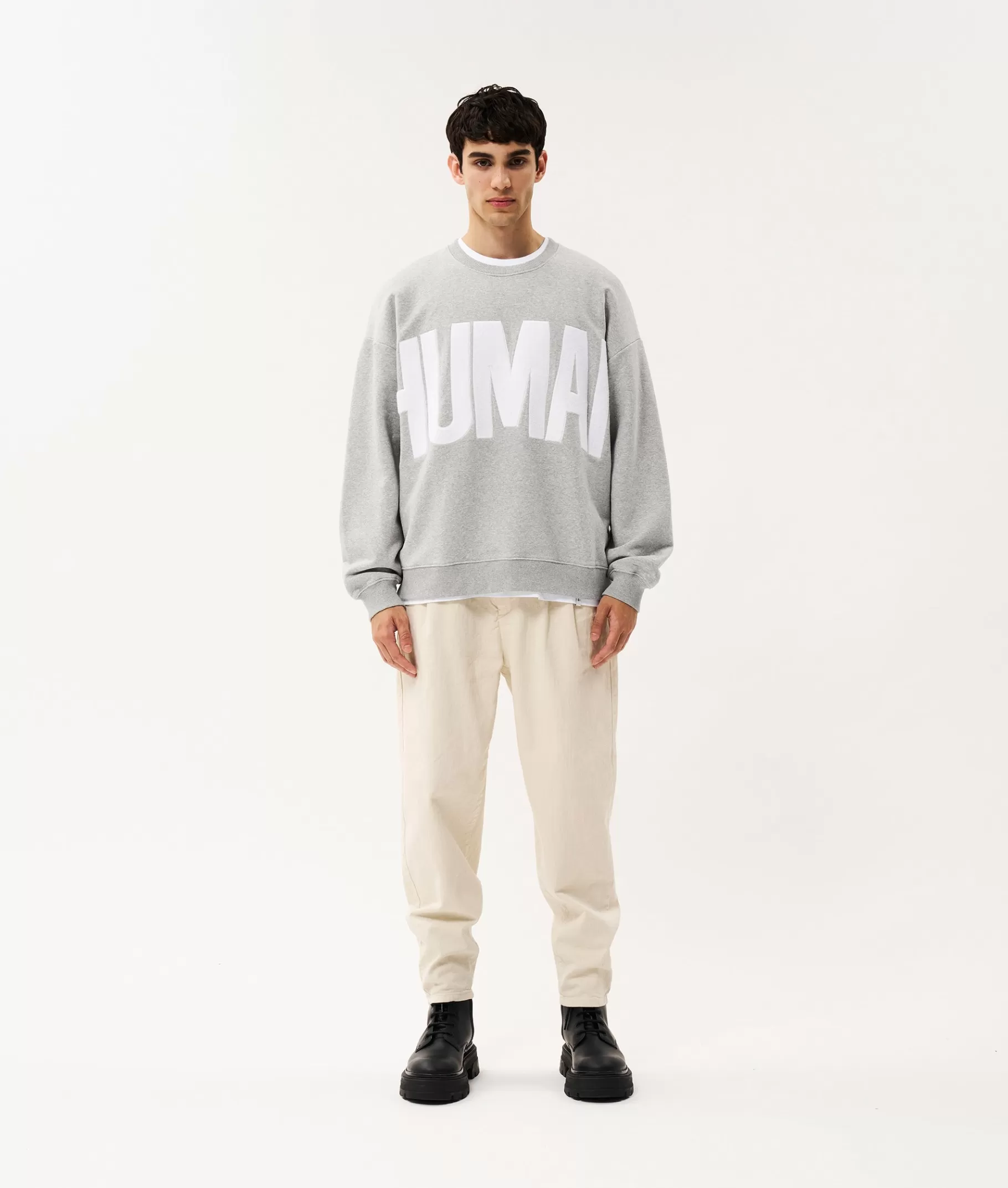 Online 10DAYS Human Fleece Sweater light grey melee