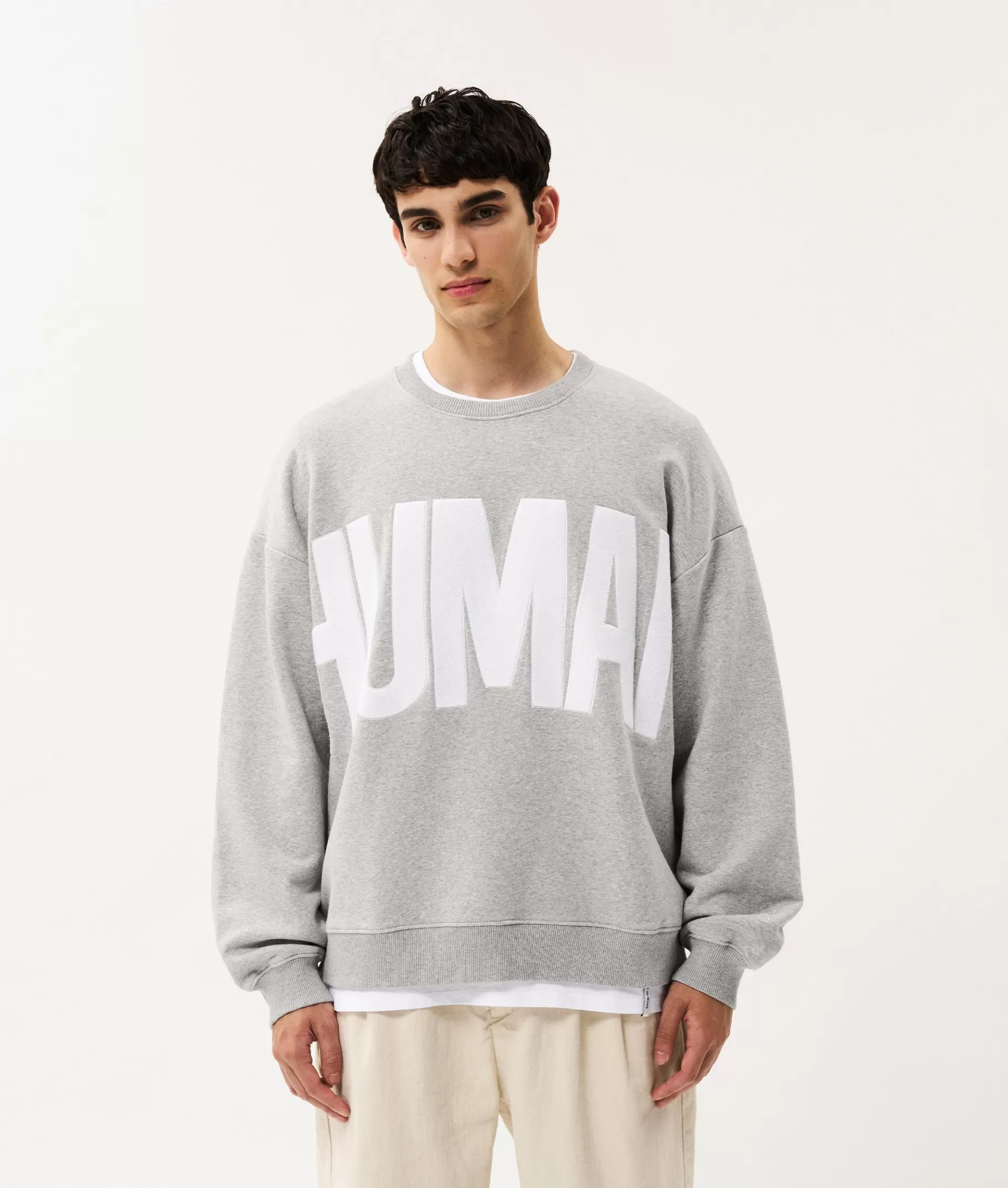 Online 10DAYS Human Fleece Sweater light grey melee