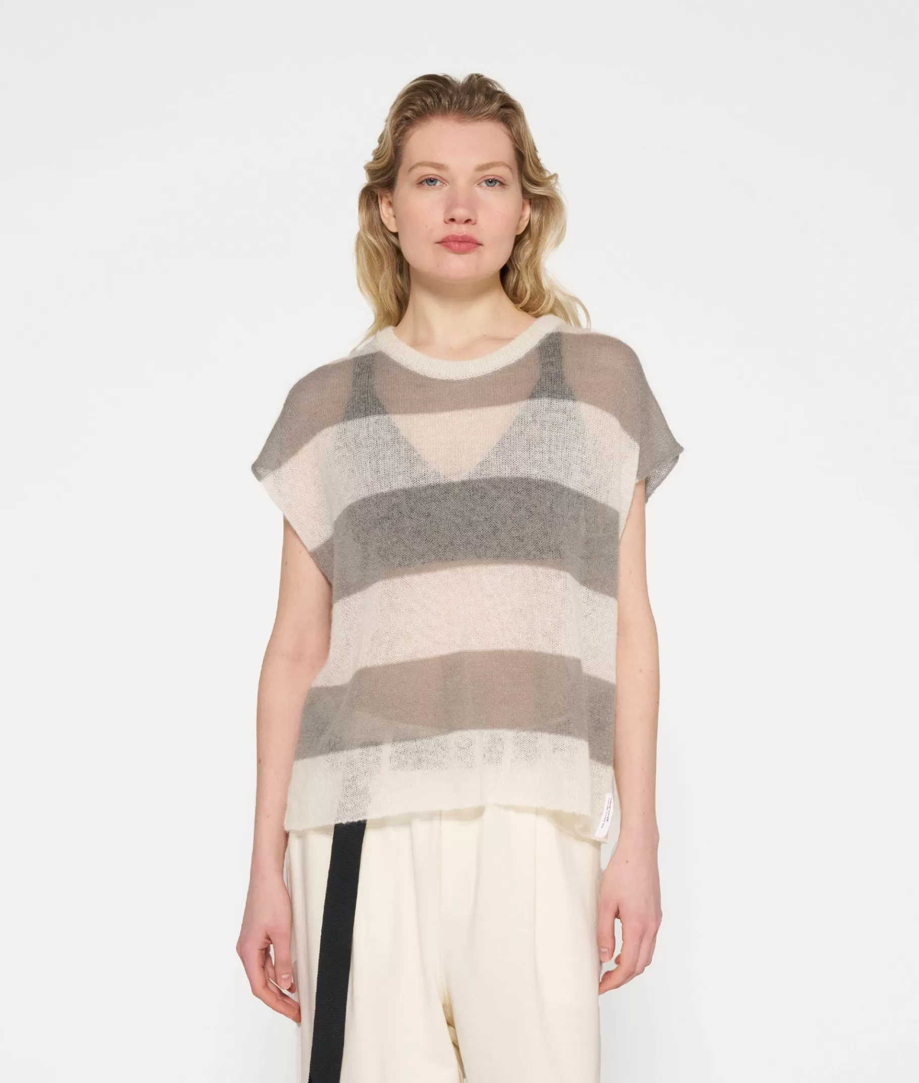 Sale 10DAYS Knit Top Stripes ecru/sage