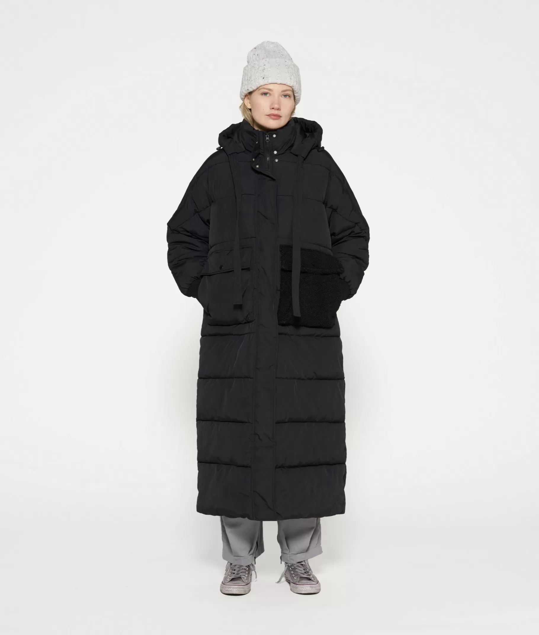 Best 10DAYS Long Puffer Jacket black