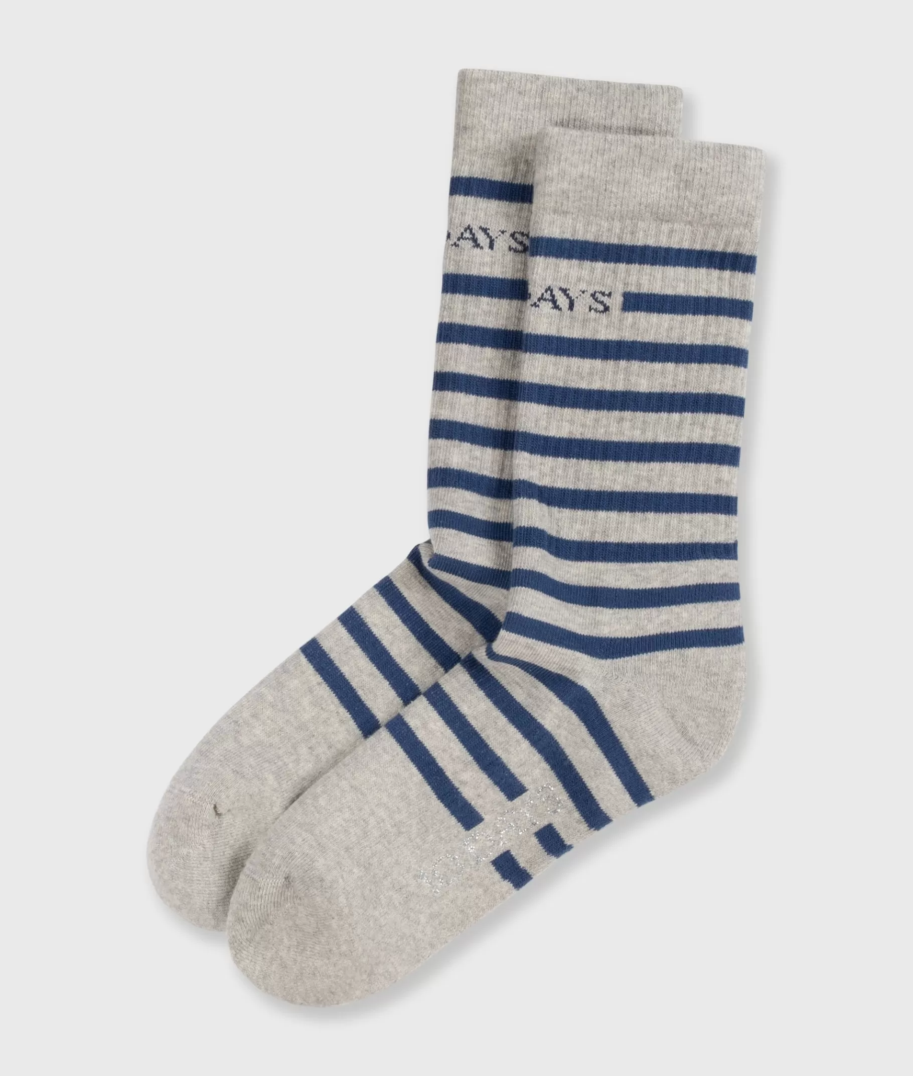 New 10DAYS Long Socks Stripes light grey melee