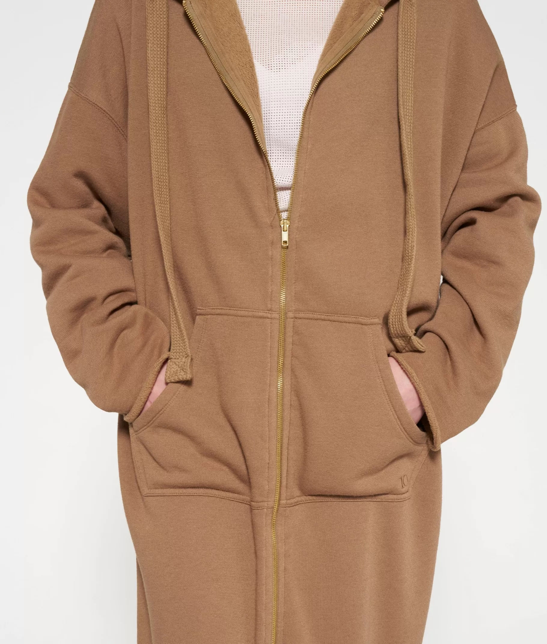 Online 10DAYS Long Zip Hoodie cedar brown