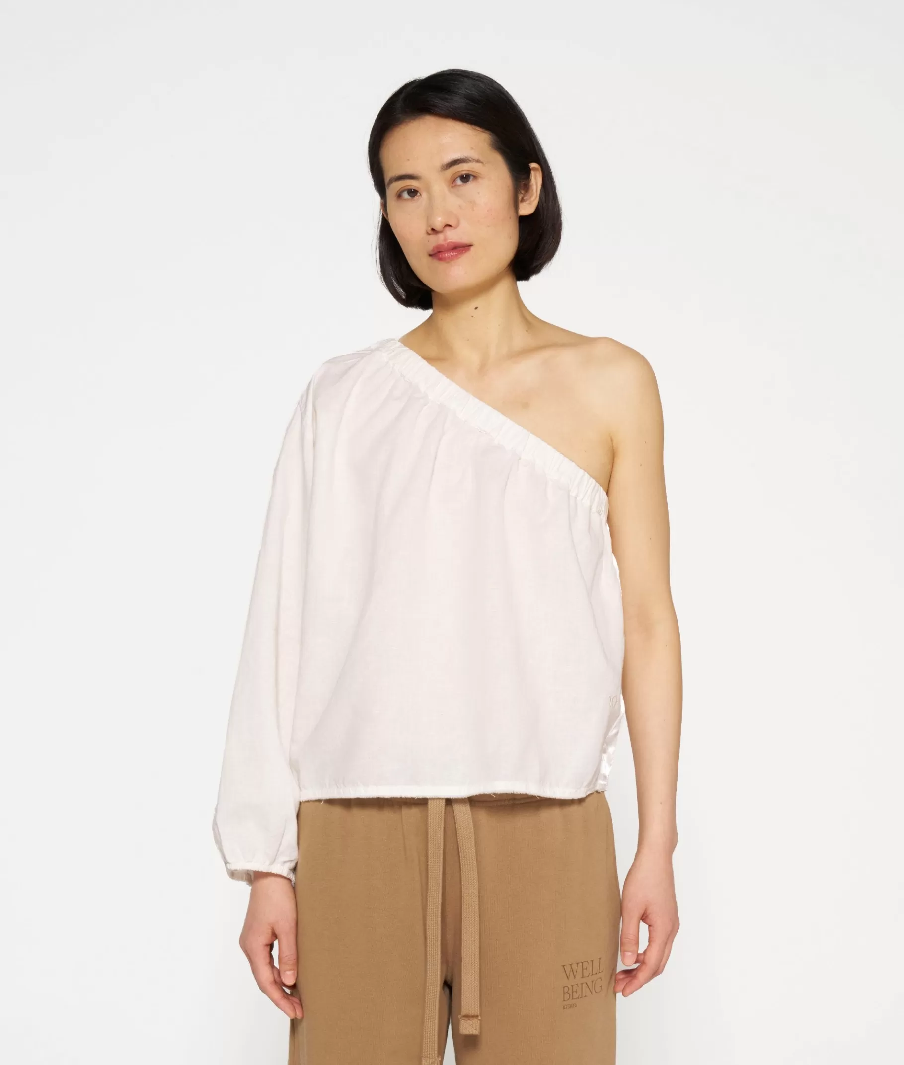 Cheap 10DAYS One Shoulder Top ecru