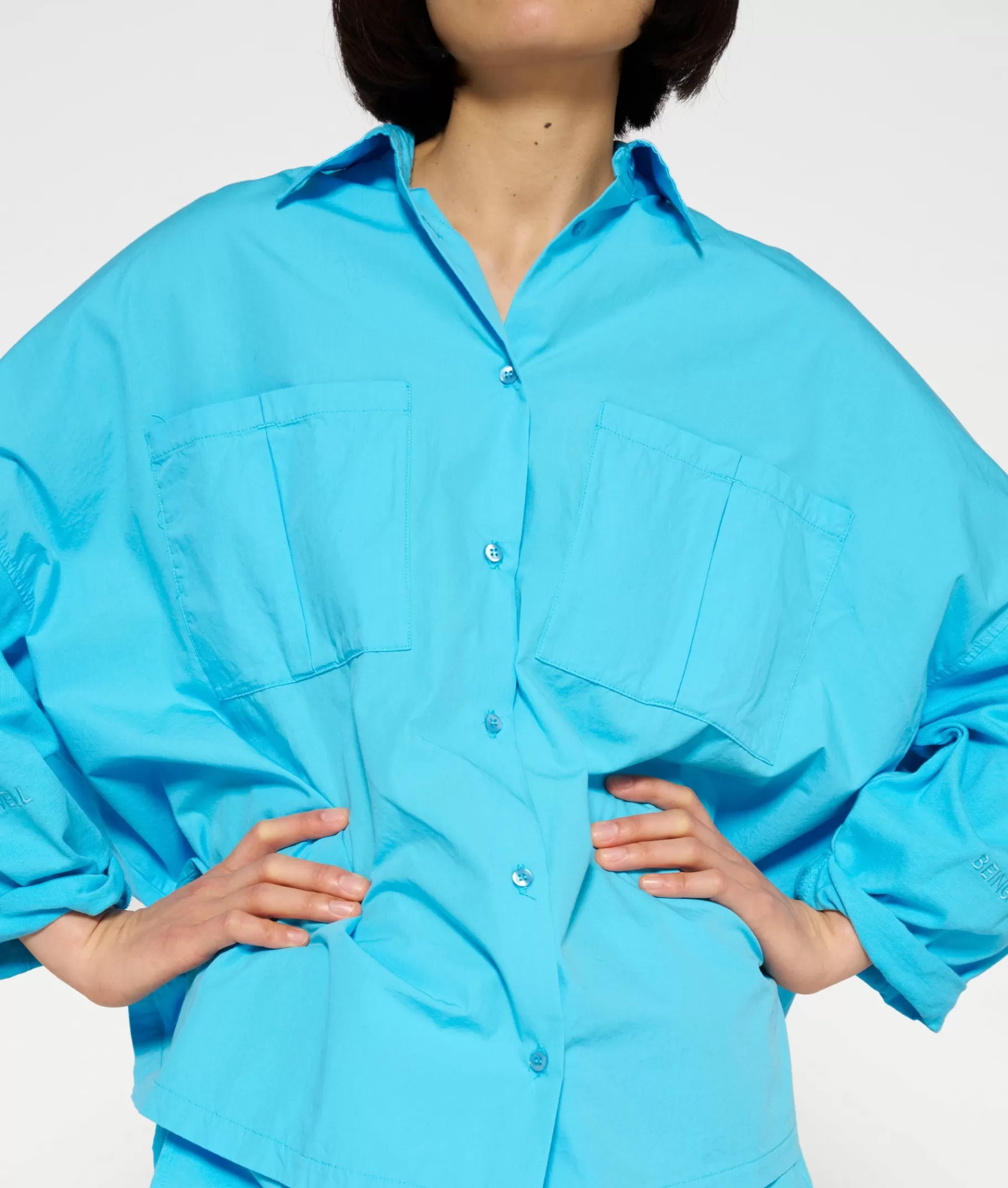 Flash Sale 10DAYS Oversized Shirt laguna blue