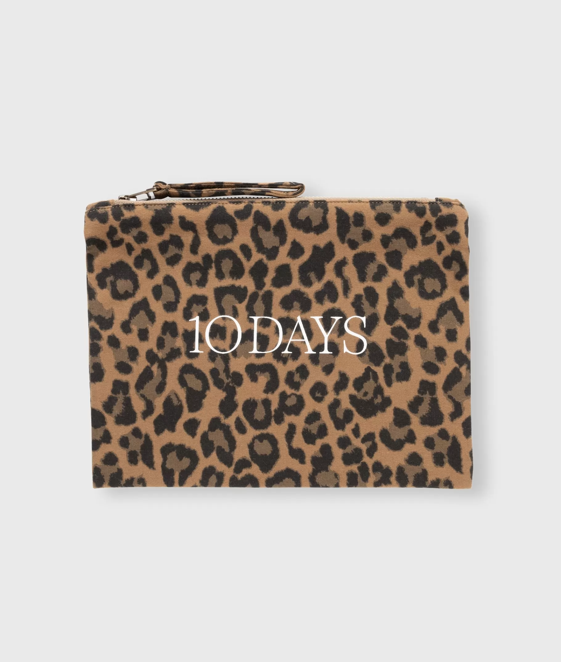 Best 10DAYS Pouch Fleece Leopard cedar brown