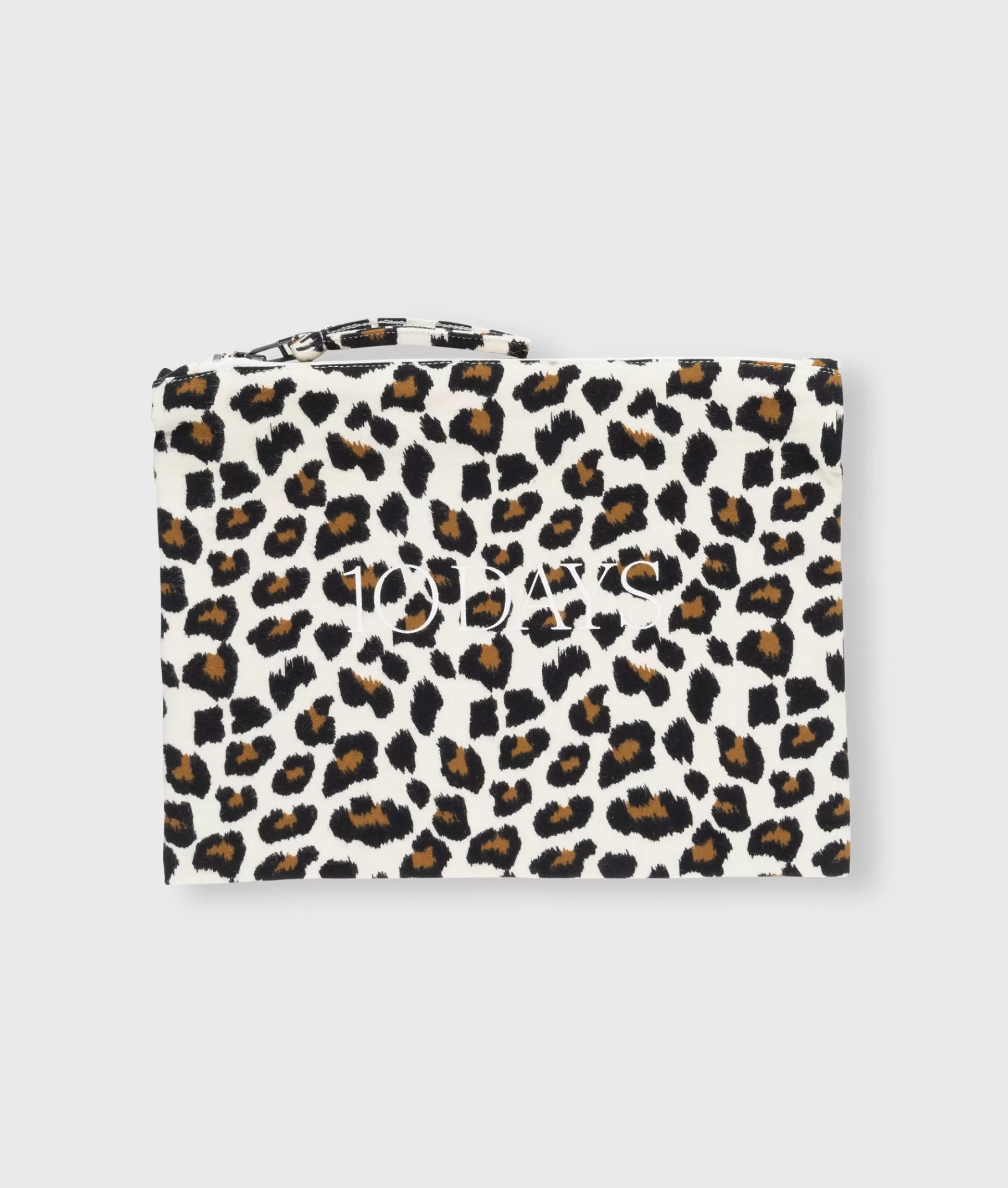 Sale 10DAYS Pouch Fleece Leopard ecru