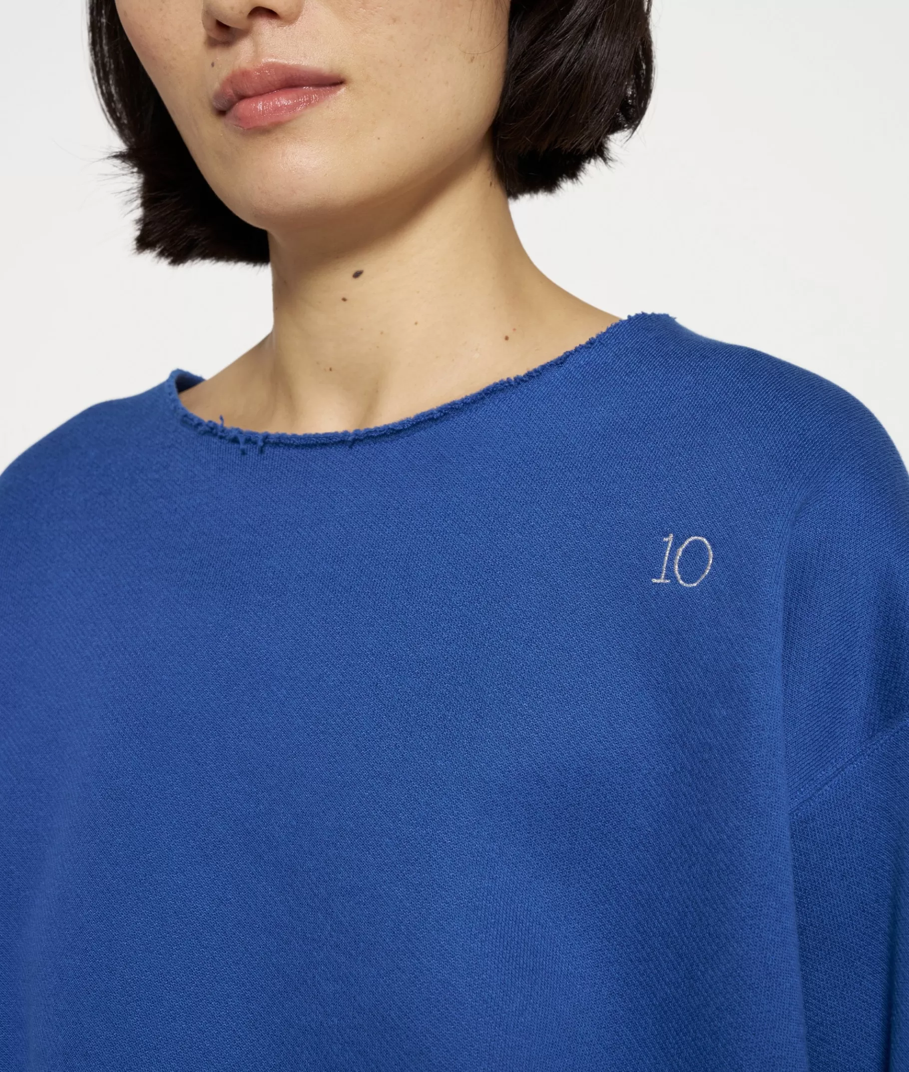 Shop 10DAYS Raw Edge Statement Sweater true blue