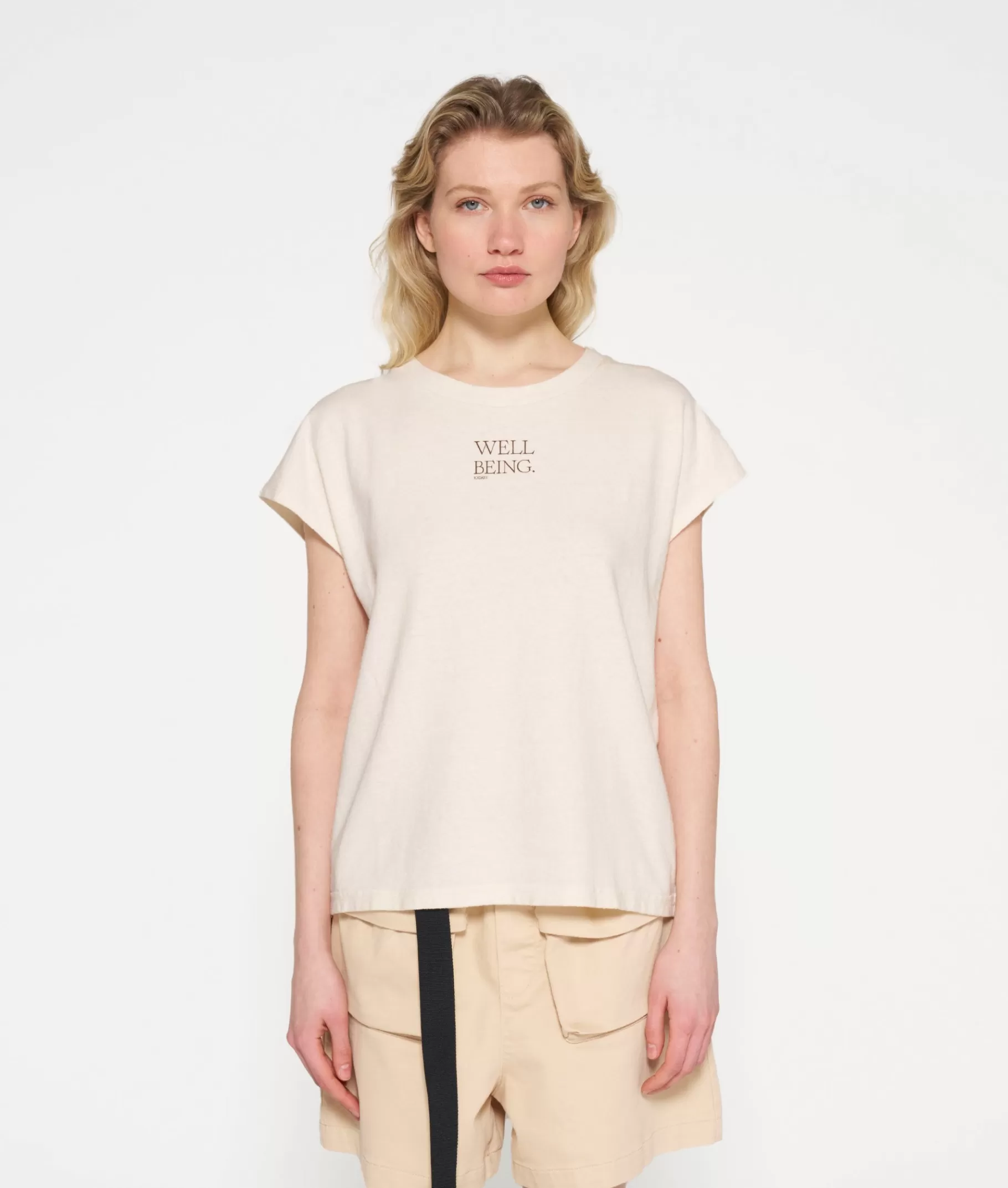 Outlet 10DAYS Short Sleeve Tee Linen ecru