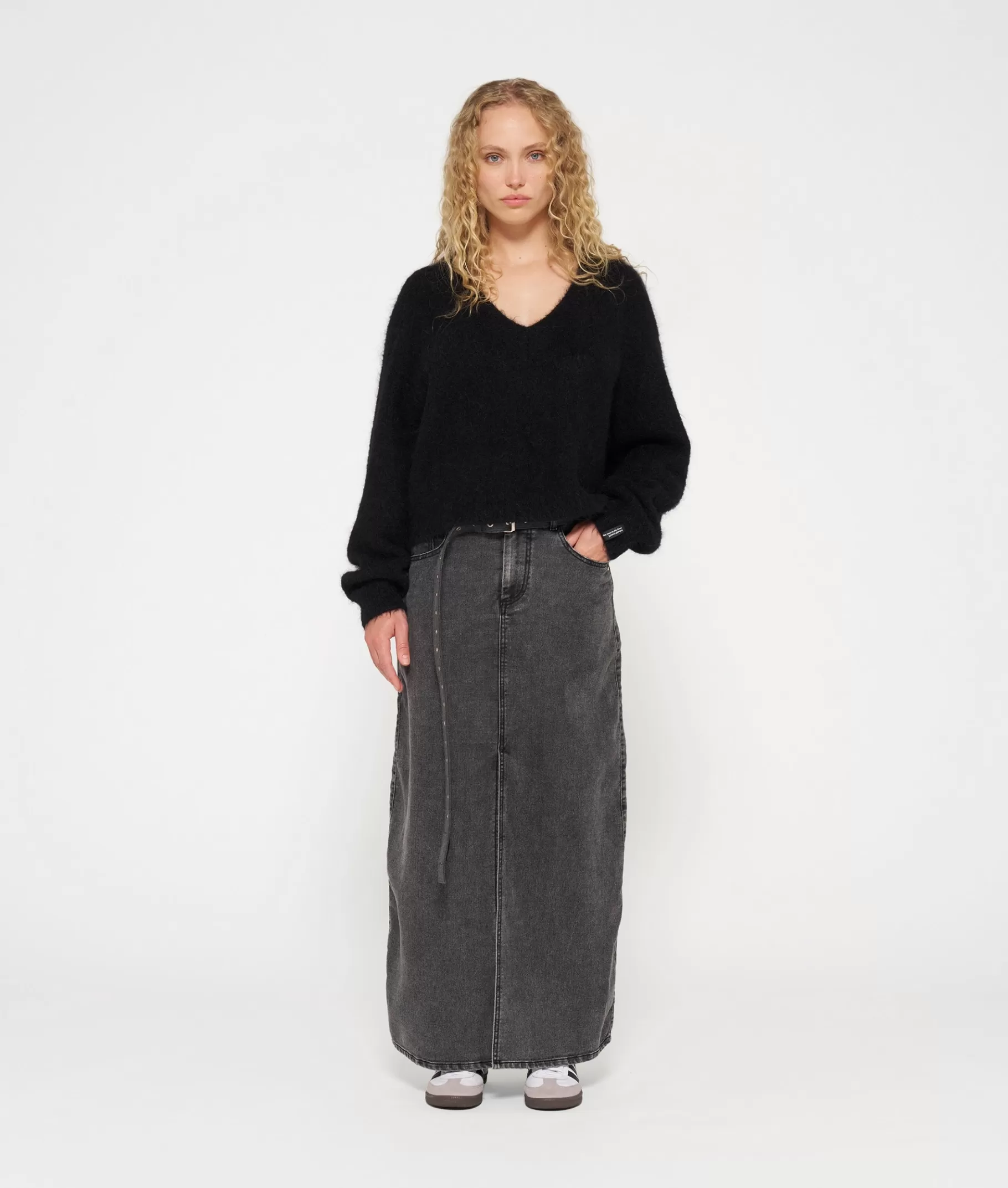 Online 10DAYS Skirt Jog Denim black