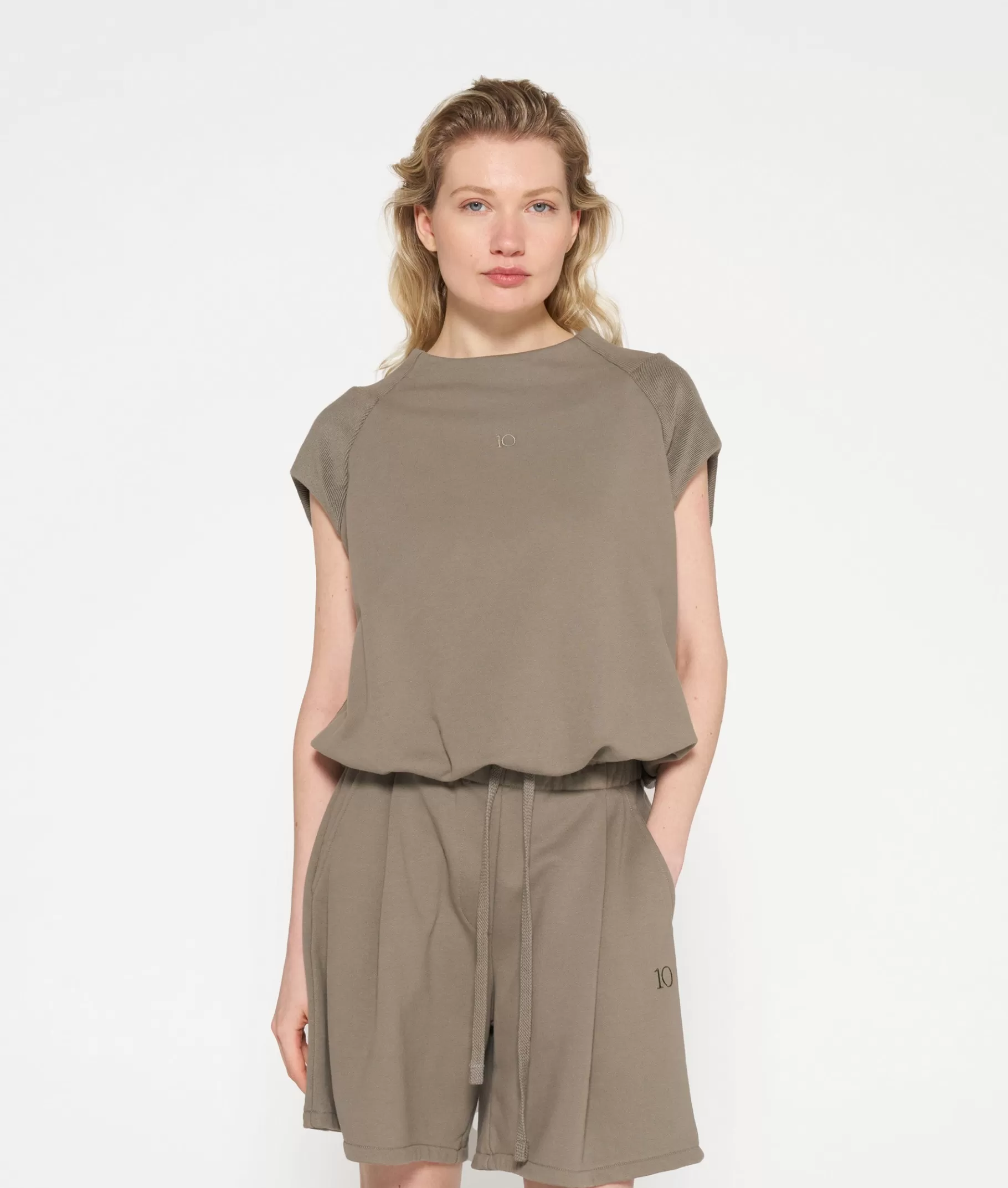 Online 10DAYS Sleeveless Balloon Sweater sage