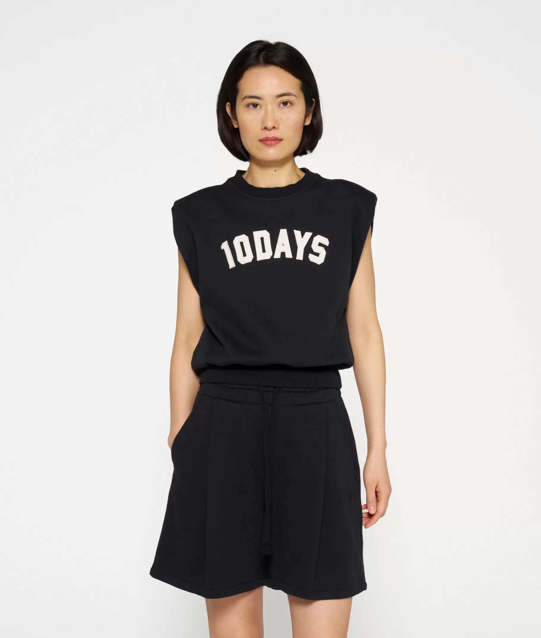 Fashion 10DAYS Sleeveless Statement Top black