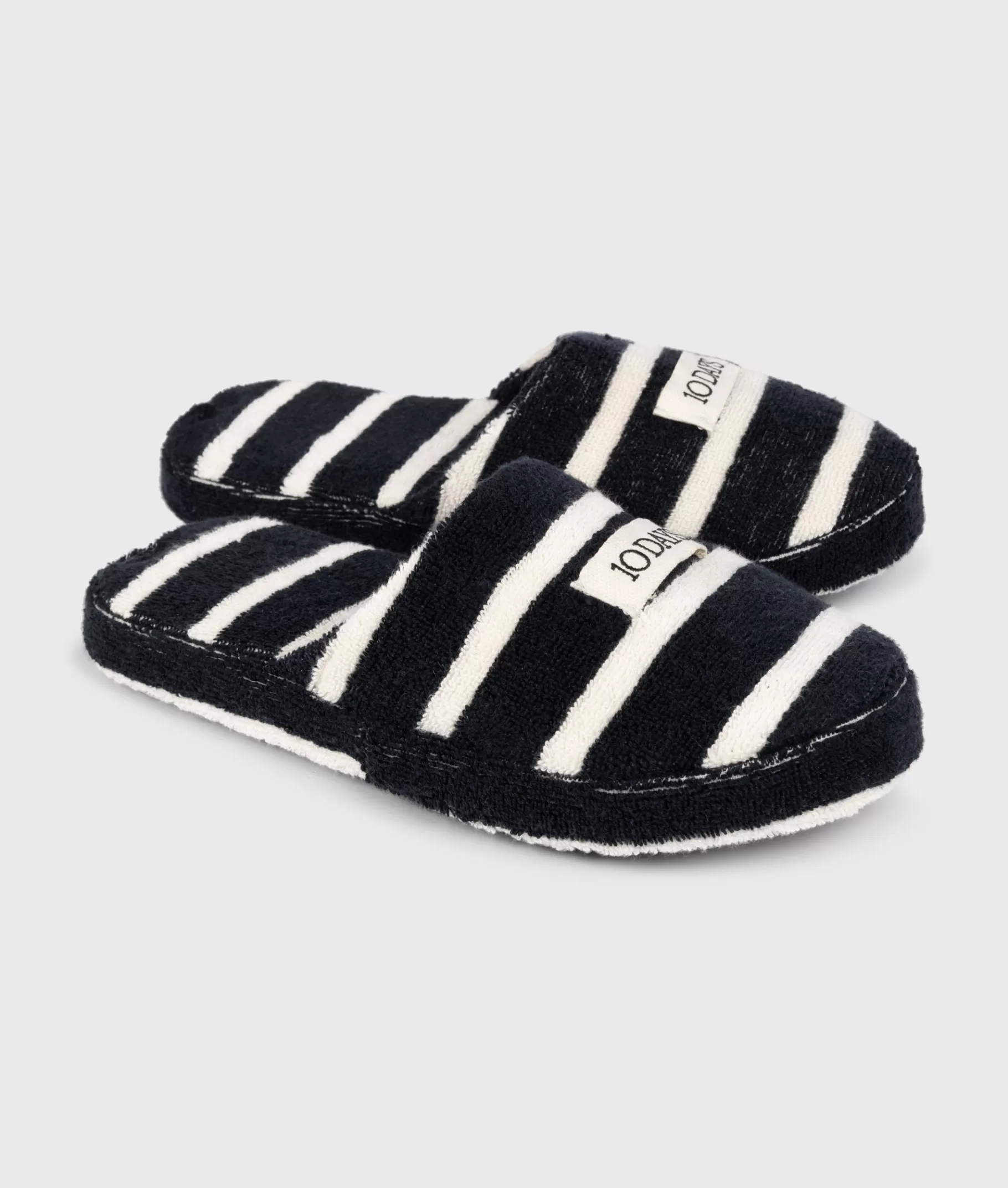 Best Sale 10DAYS Slippers Stripes black/ecru