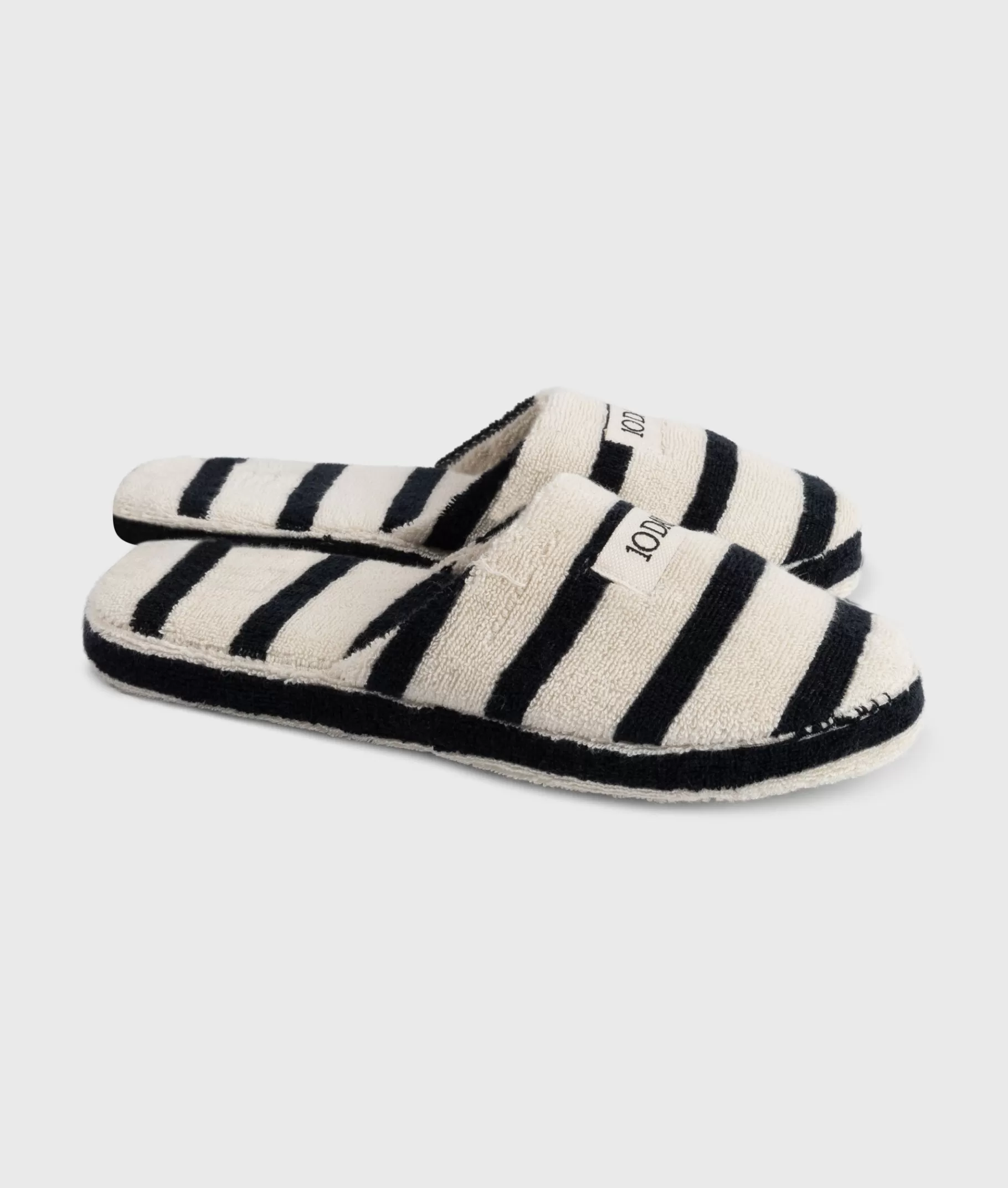 New 10DAYS Slippers Stripes ecru/black