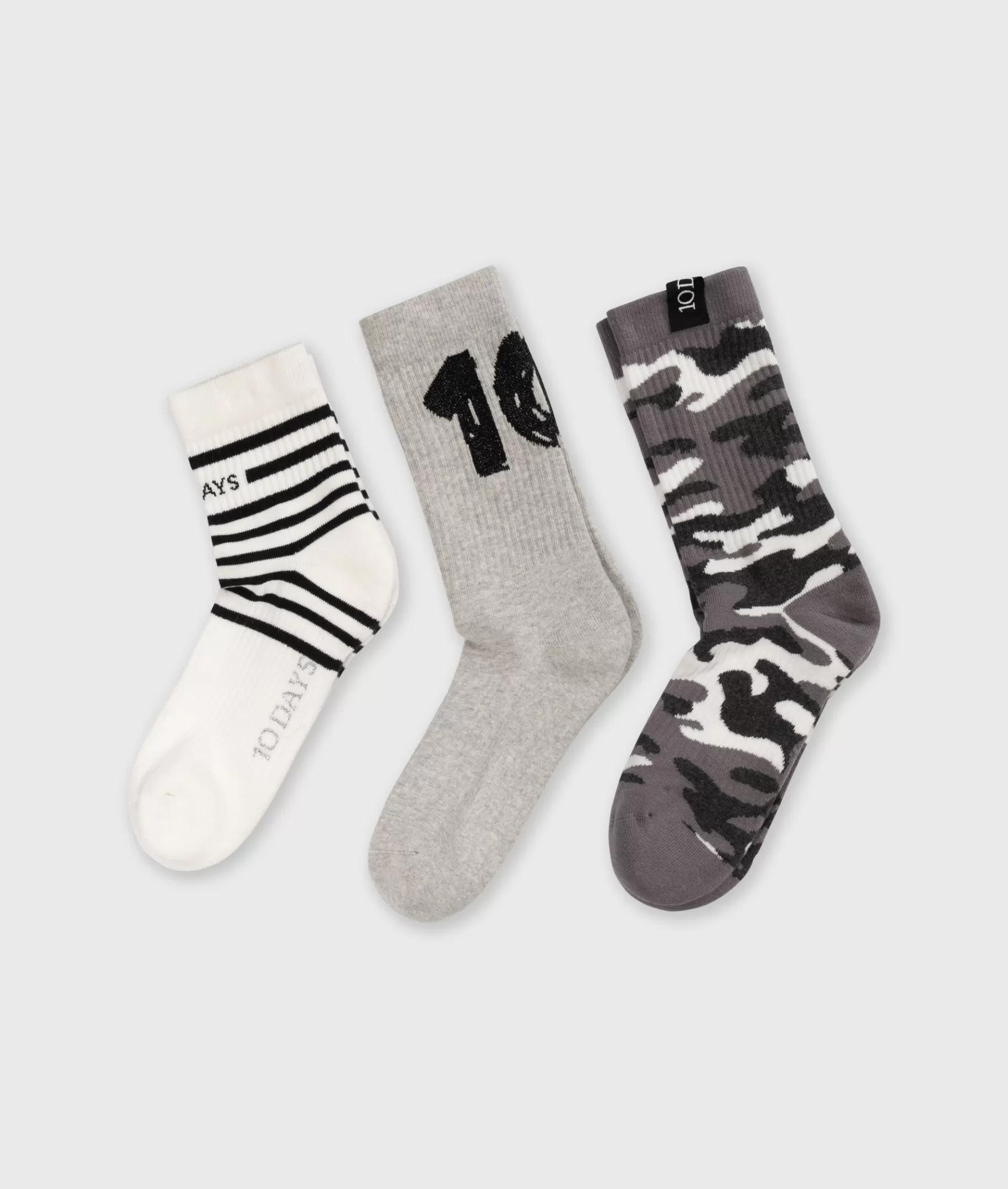 Best 10DAYS Socks 3-pack light grey melee