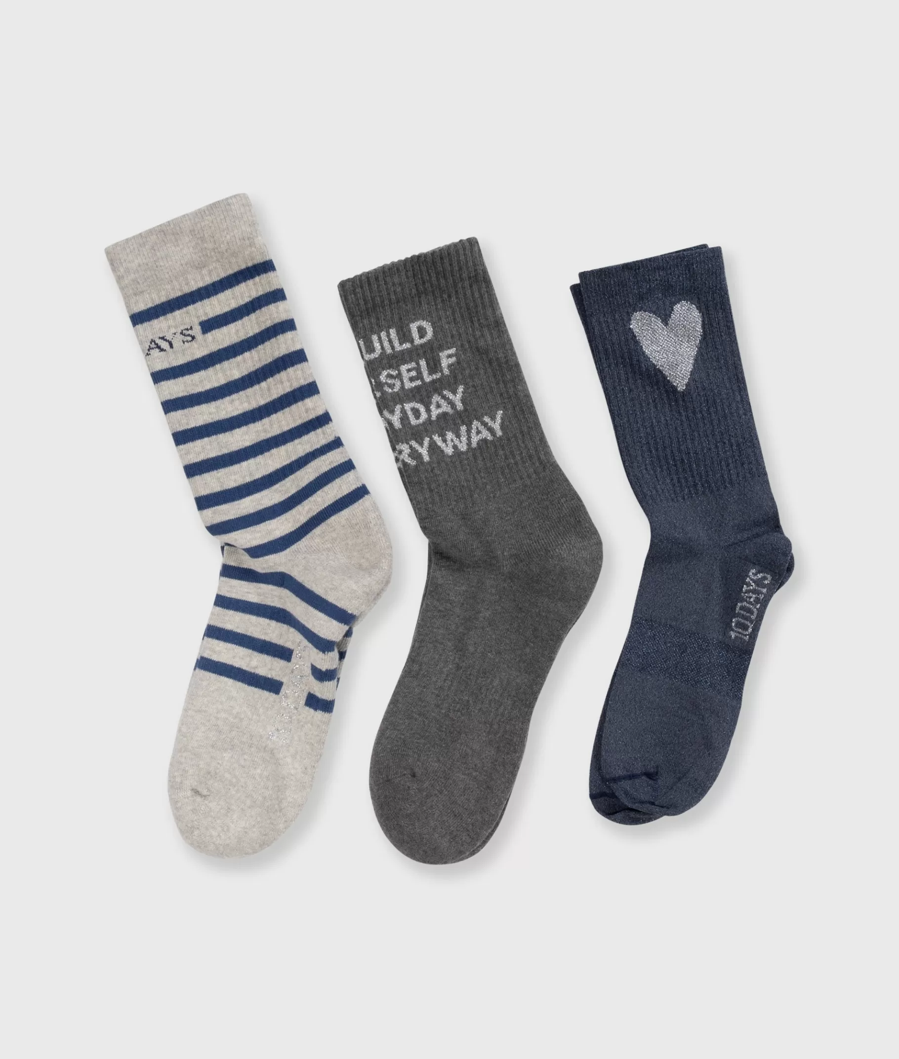 New 10DAYS Socks 3-pack true blue