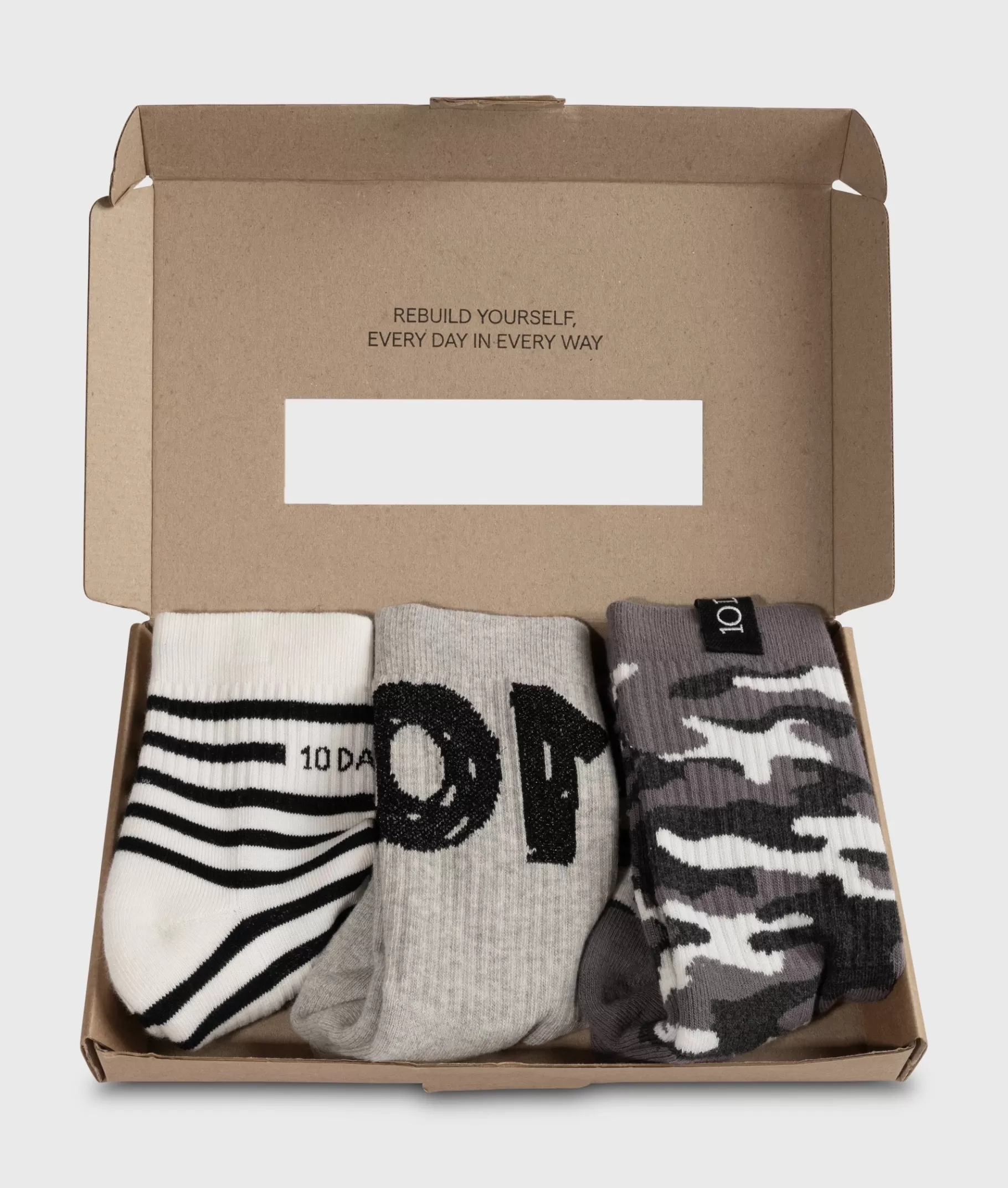 Best 10DAYS Socks 3-pack light grey melee