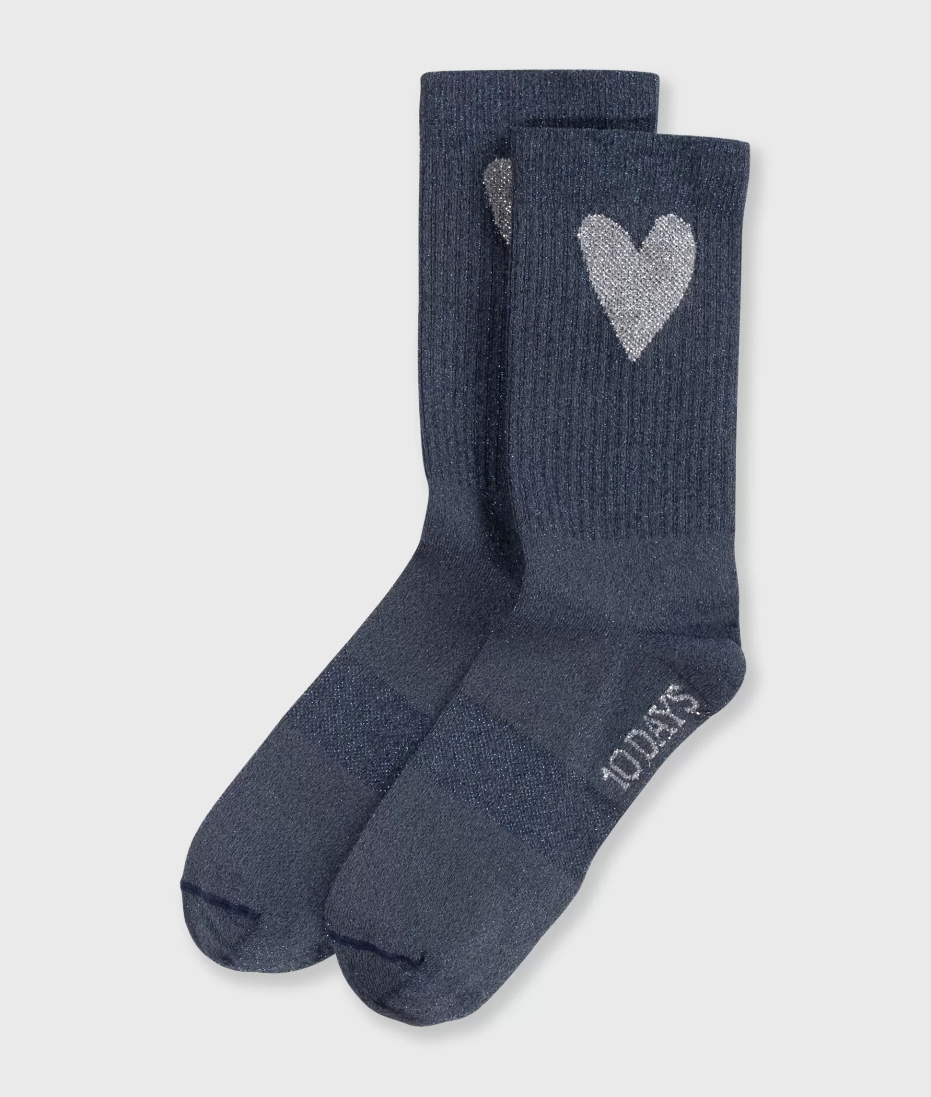 Flash Sale 10DAYS Socks Lurex Heart true blue