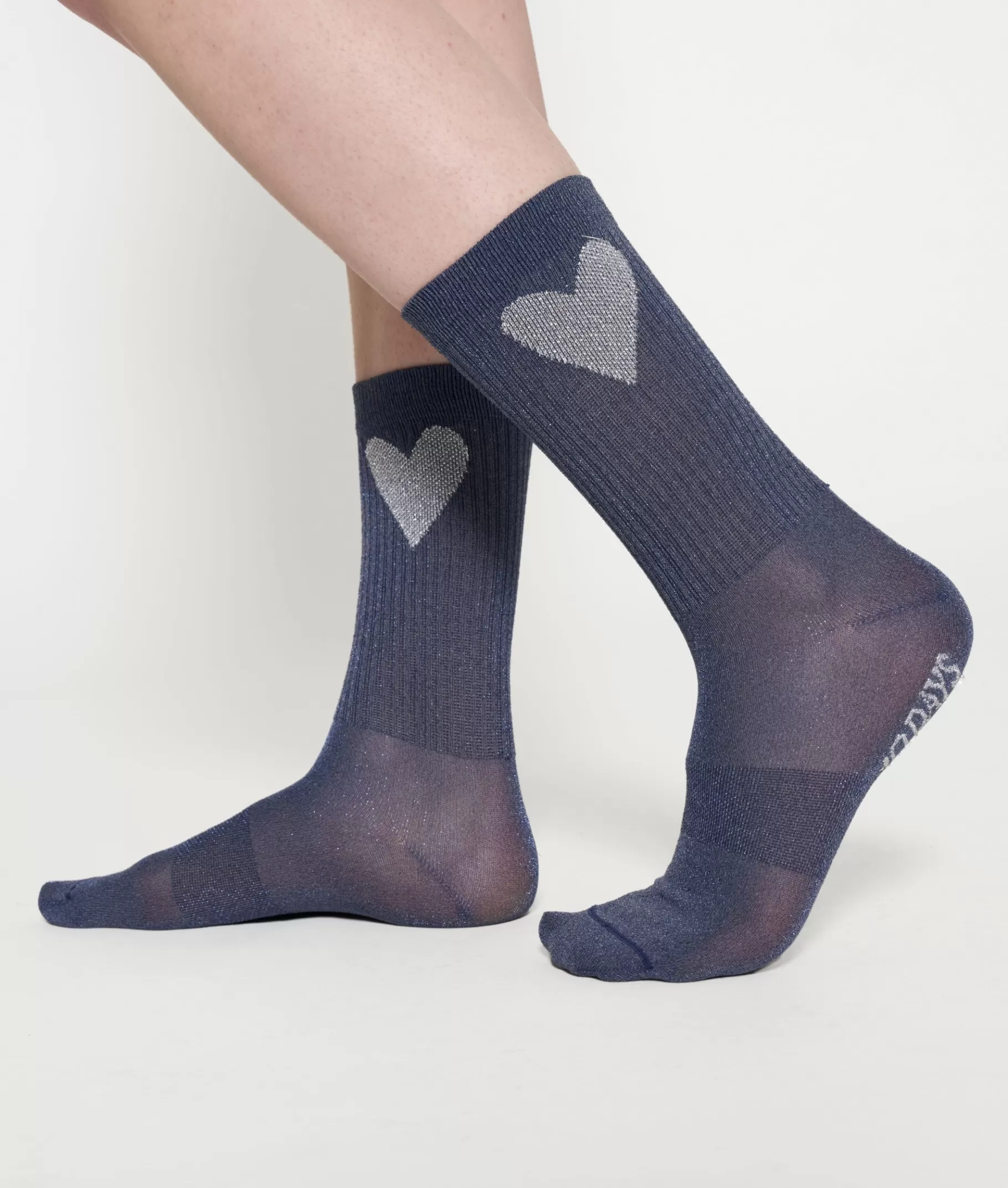 Flash Sale 10DAYS Socks Lurex Heart true blue