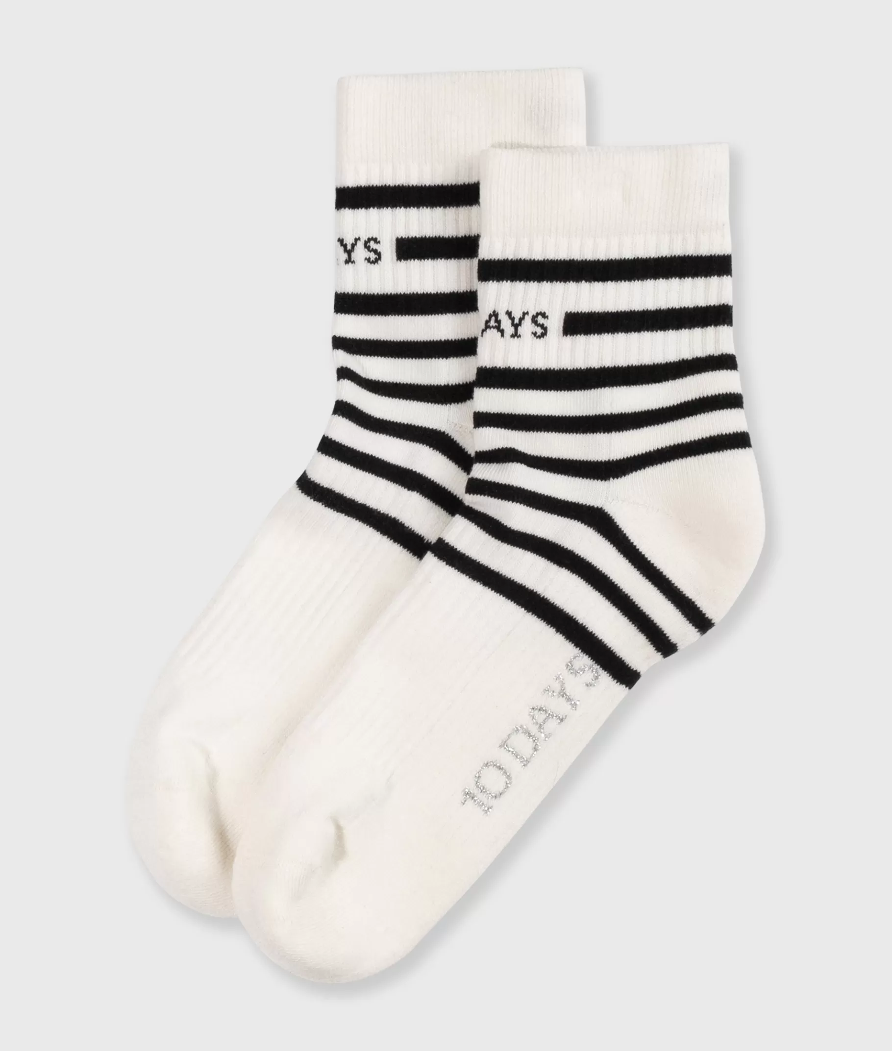 Discount 10DAYS Socks Stripes ecru/black