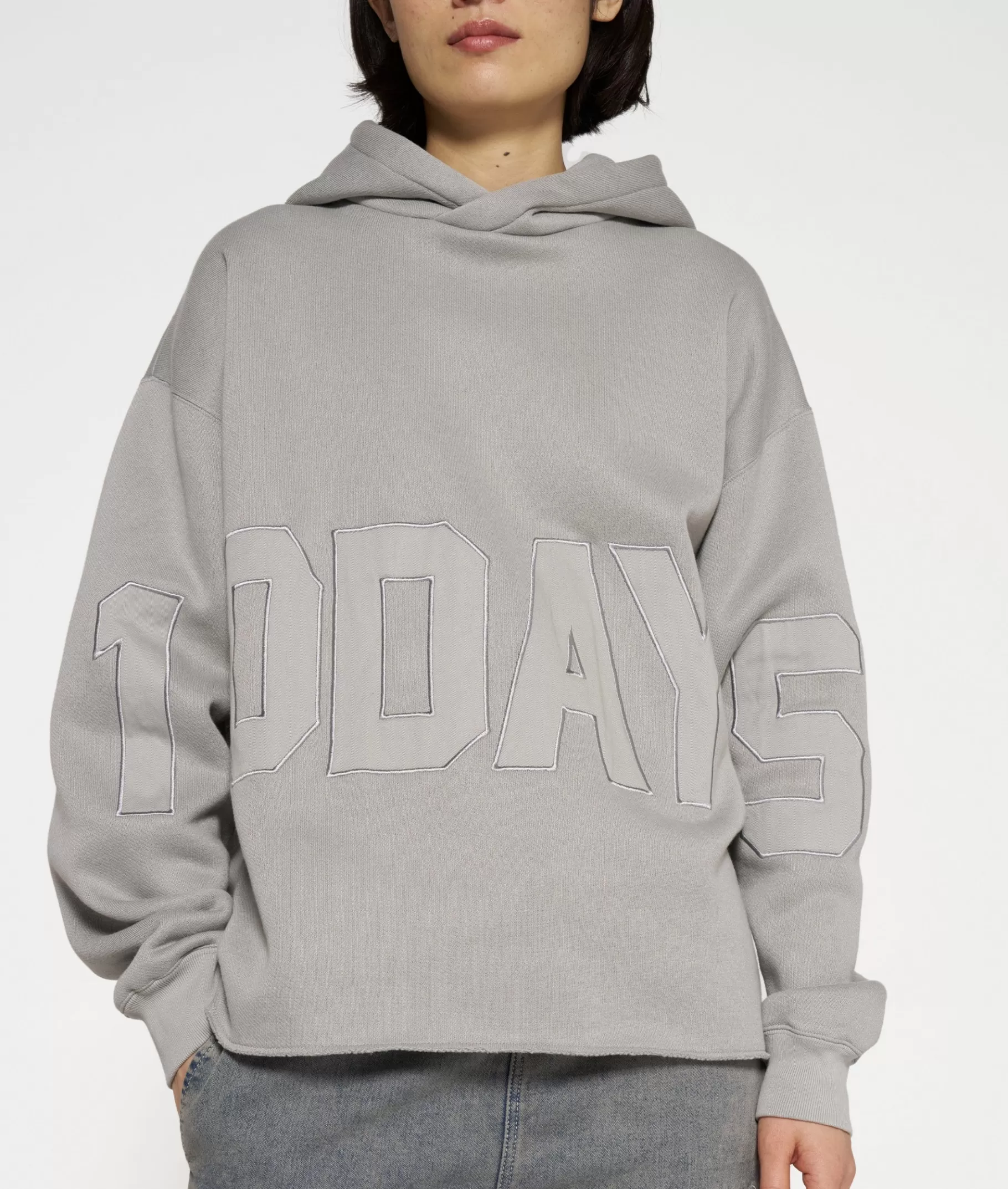 Sale 10DAYS Statement Hoodie Logo Patch graphite