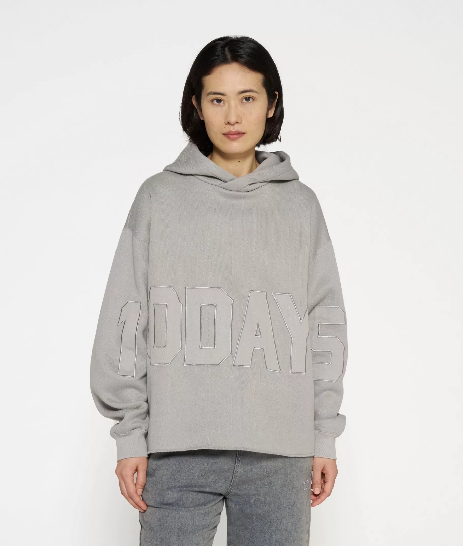 Sale 10DAYS Statement Hoodie Logo Patch graphite