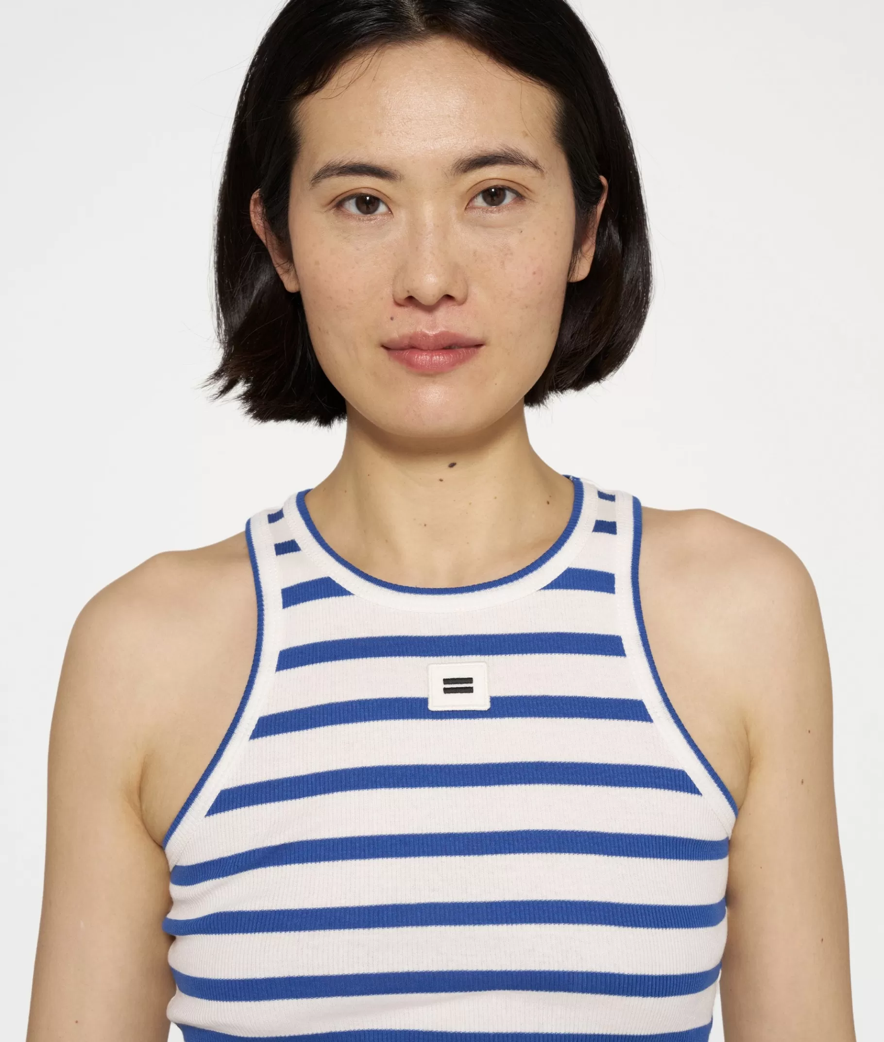 Clearance 10DAYS Tank Top Rib Stripes ecru/true blue