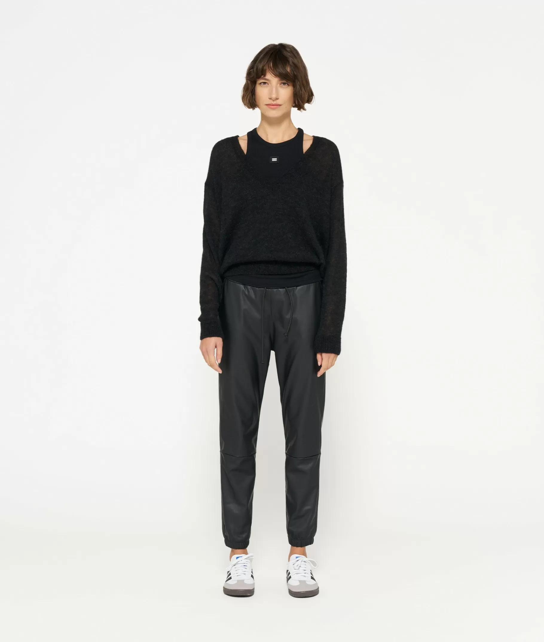 Hot 10DAYS THE LEATHERLOOK CROPPED JOGGER black