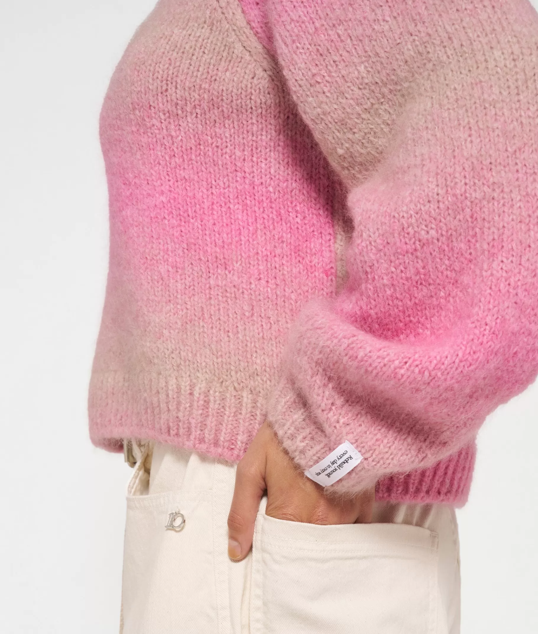 Best 10DAYS V-neck Sweater Gradient Knit pink