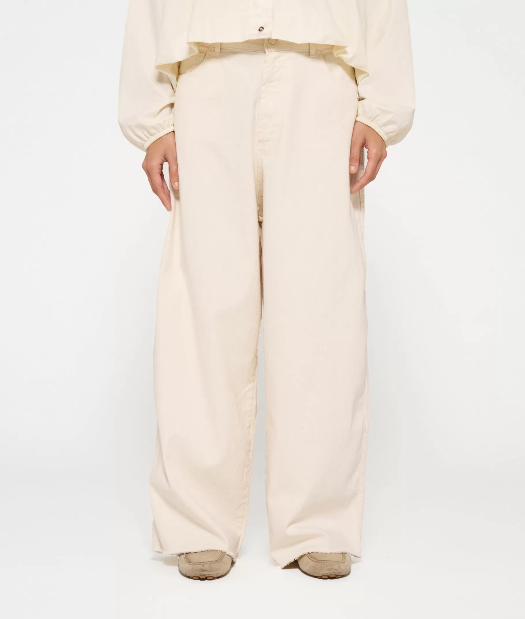 Flash Sale 10DAYS Wide Twill Pants ecru